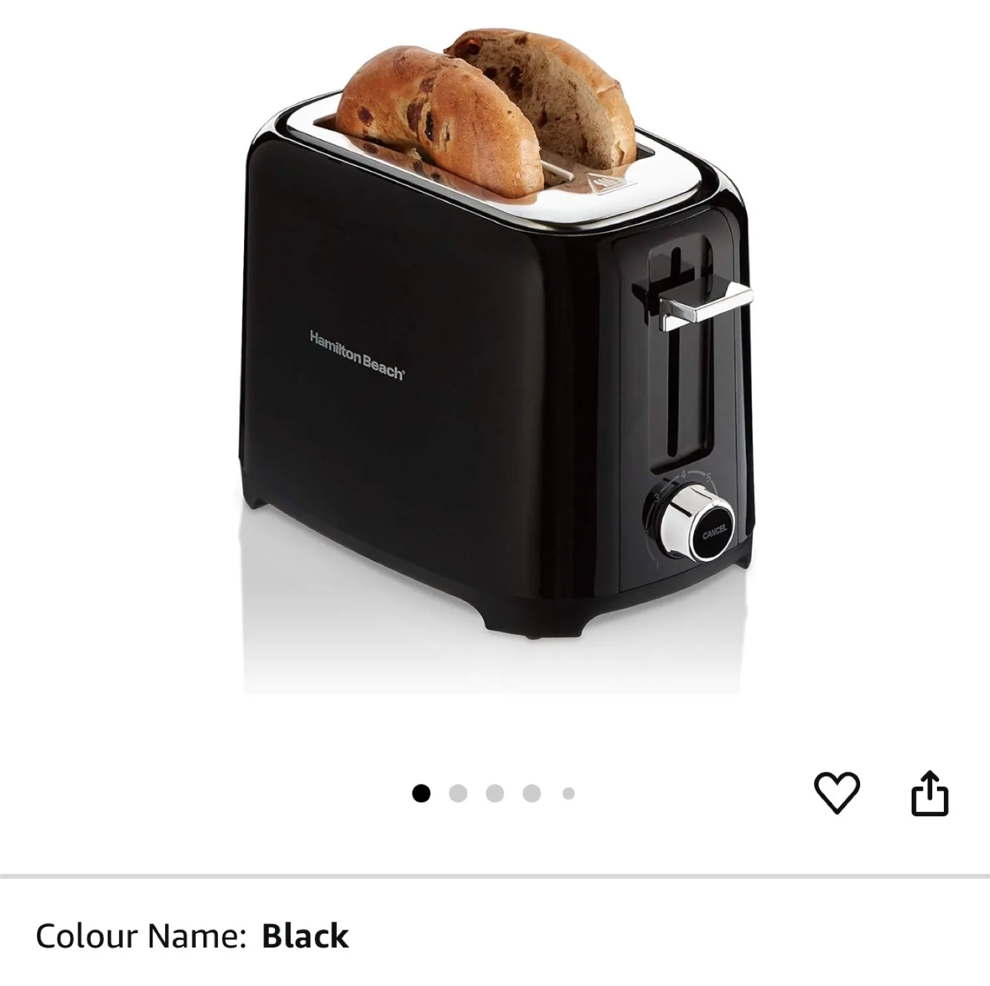 Hamilton Beach 2-Slice Toaster - Black thumbnail
