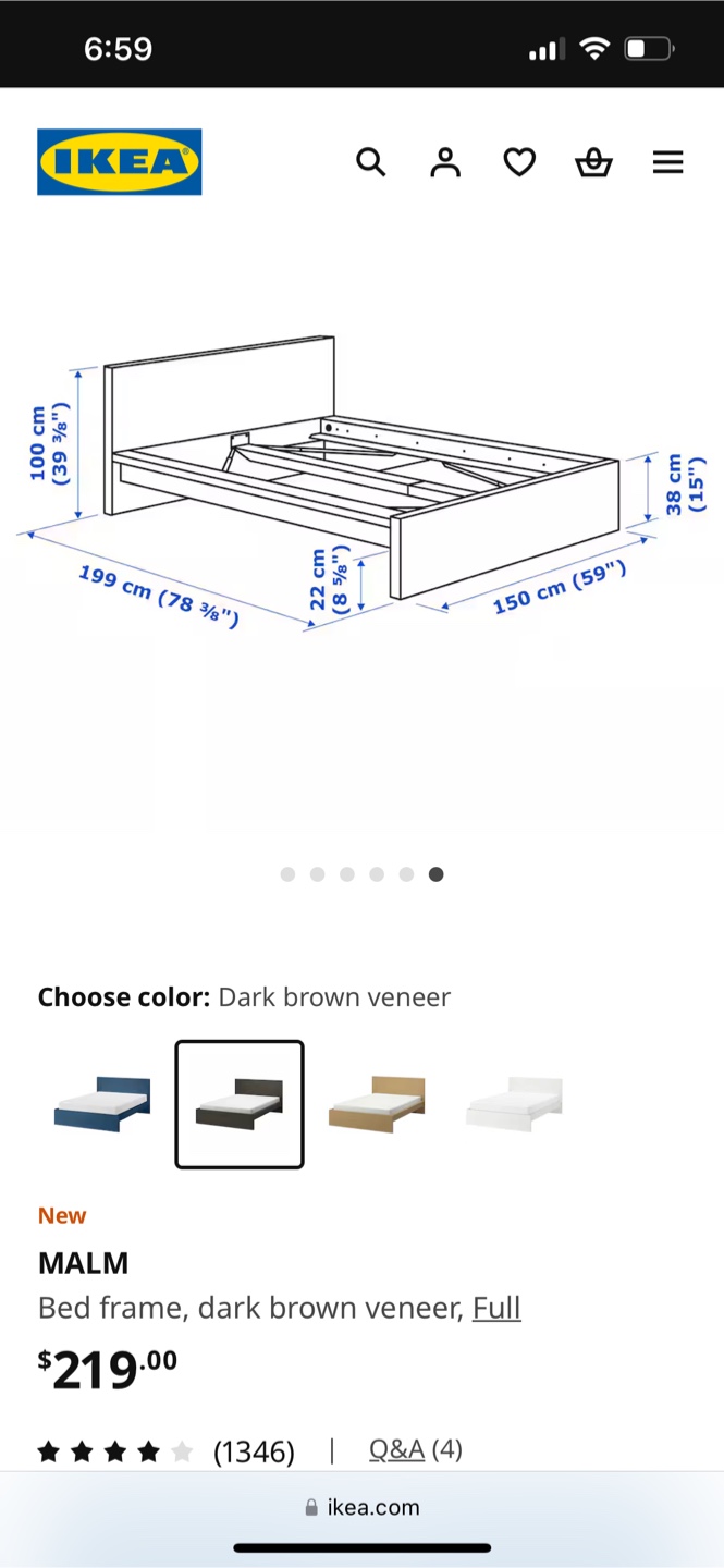 IKEA MALM Full Bed Frame - Dark Brown - photo 2