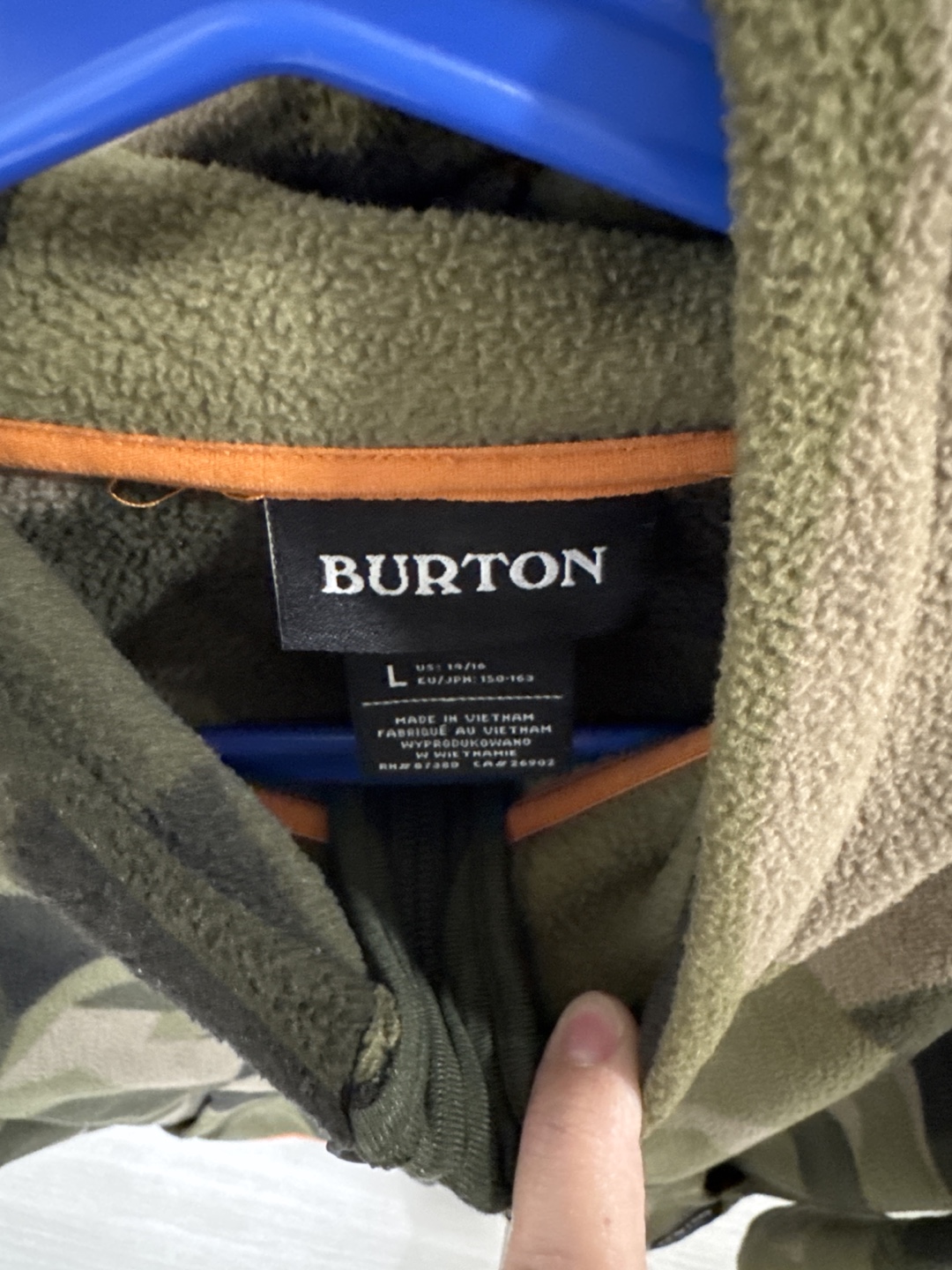 Burton Camo Fleece Hoodie - Size Large - photo 2