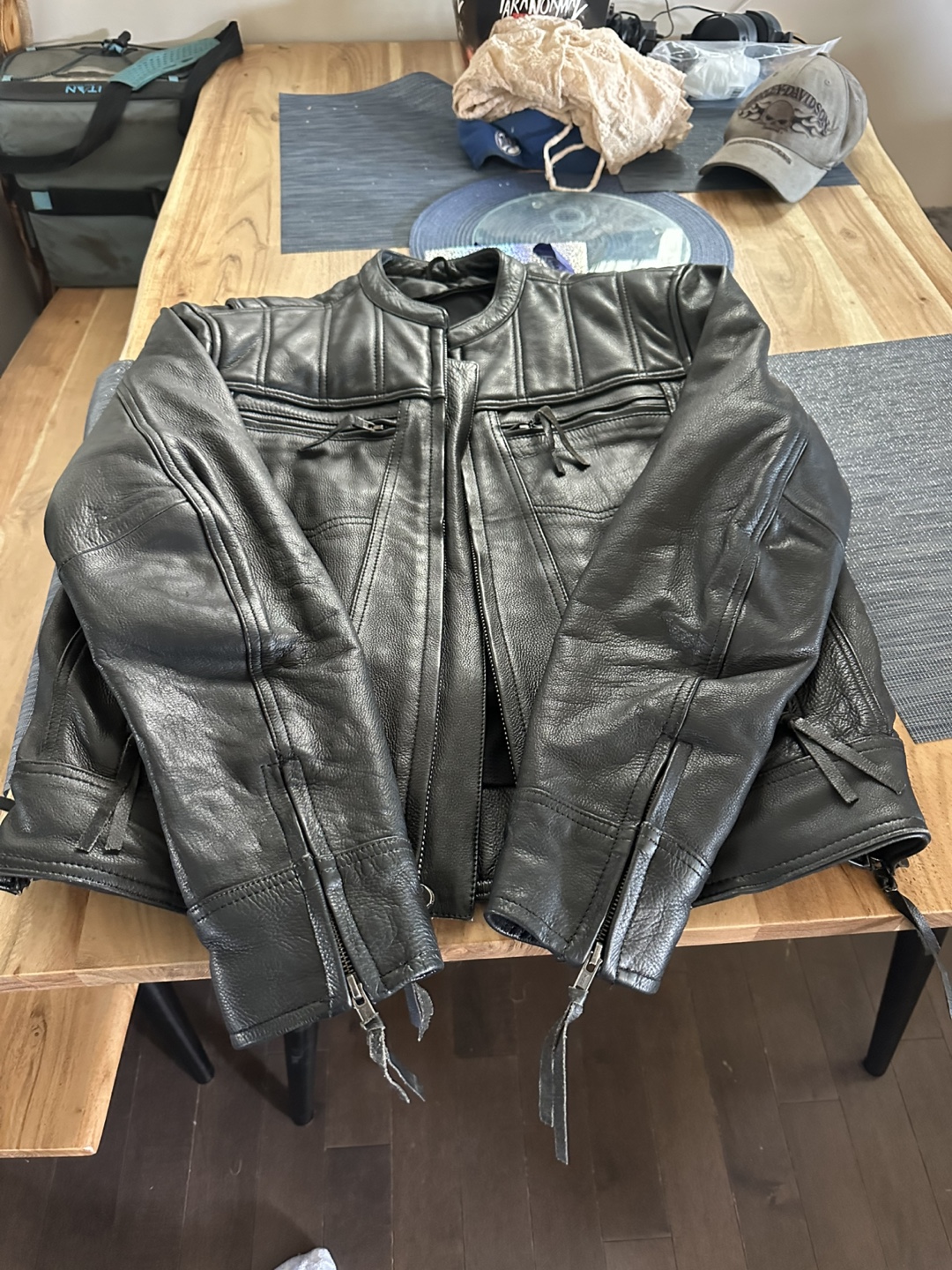 Men's Black Leather Motorcycle Jacket