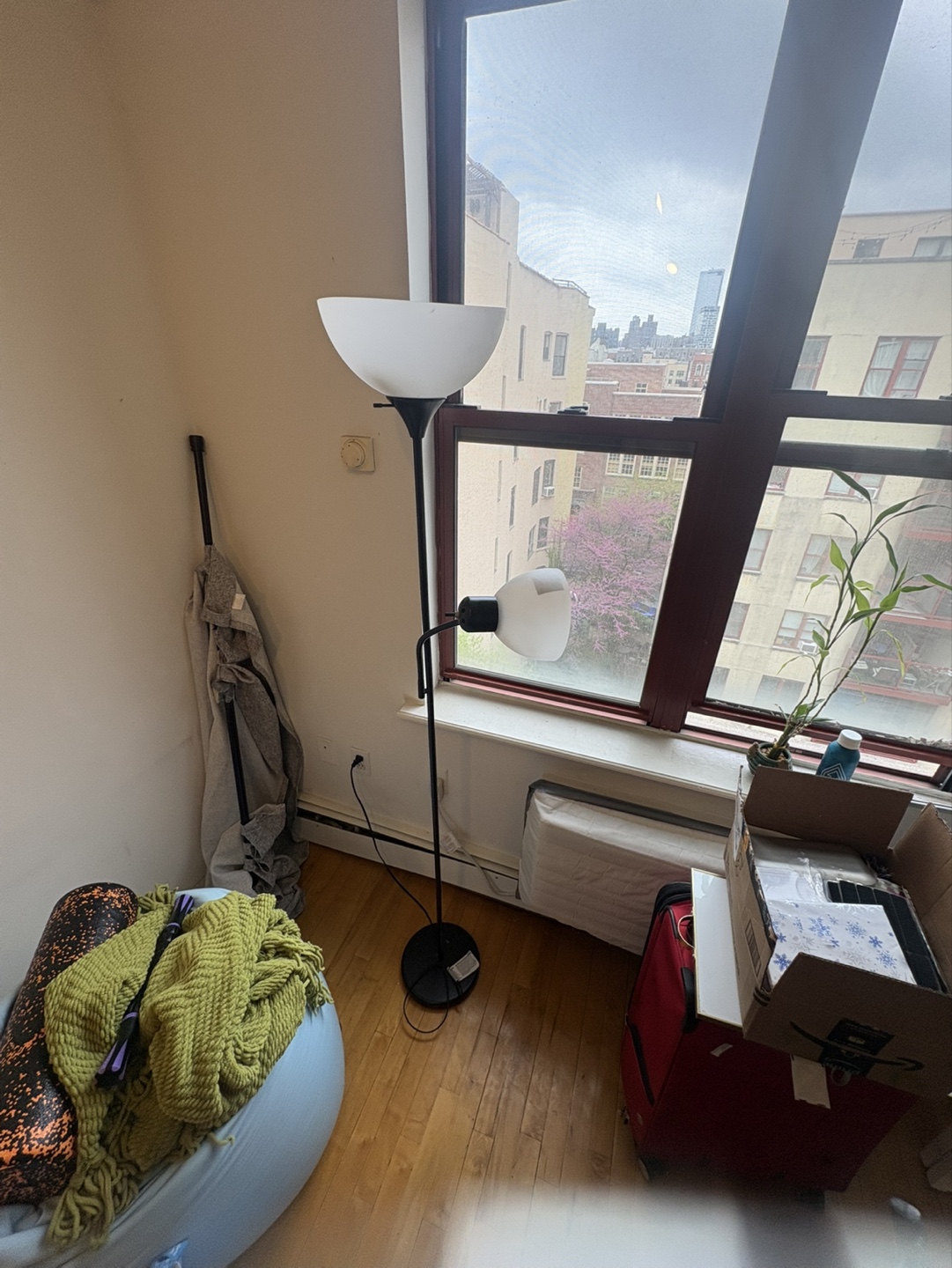 Black Floor Lamp with Two Lights