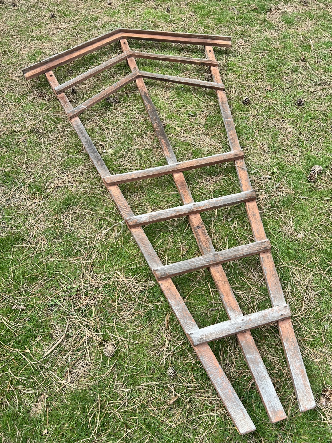 Vintage beautiful large solid wood trellis for climbing plants