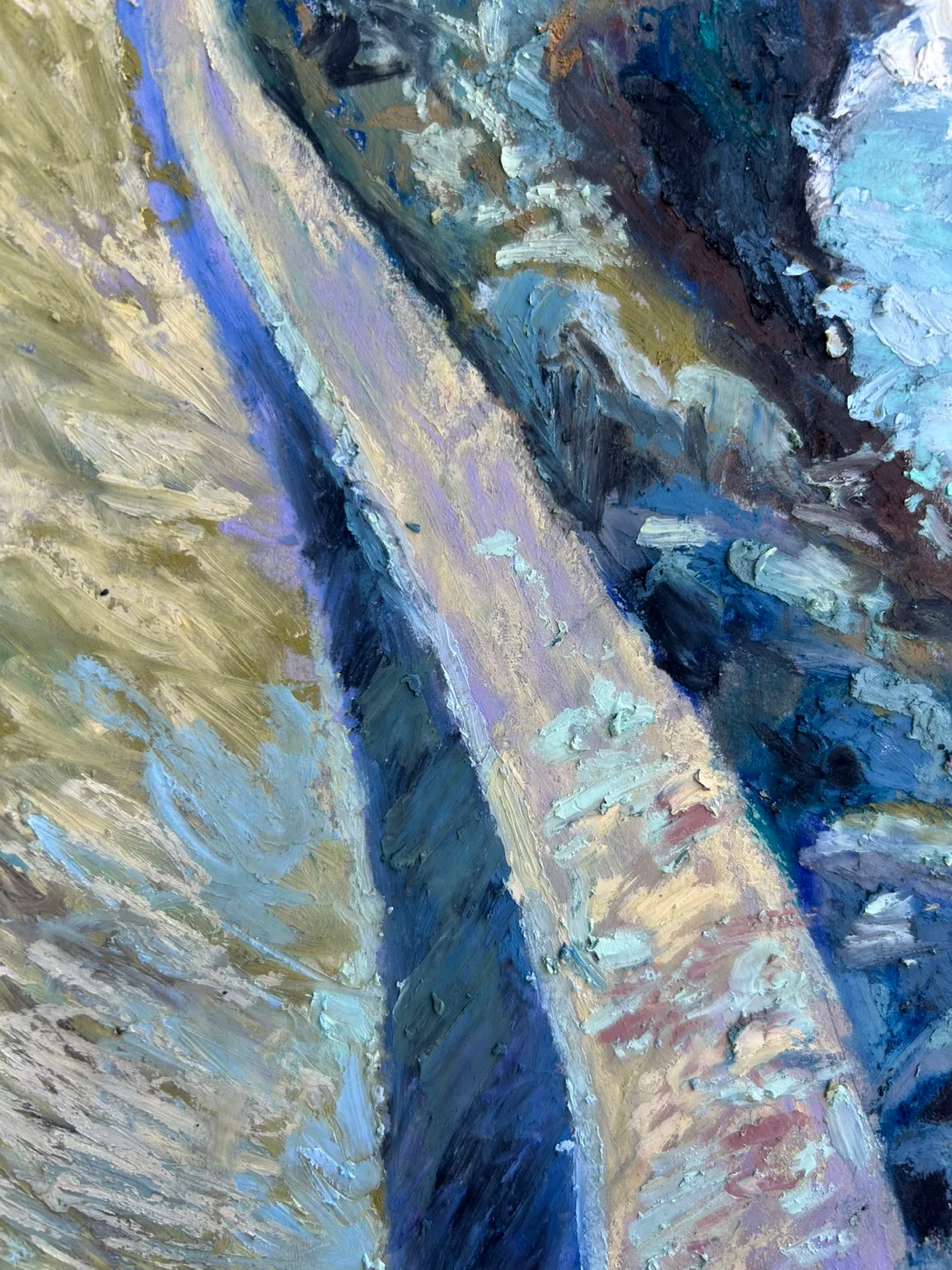 “Seawall Stroll” Original Oil Pastel Painting image indicator(6)