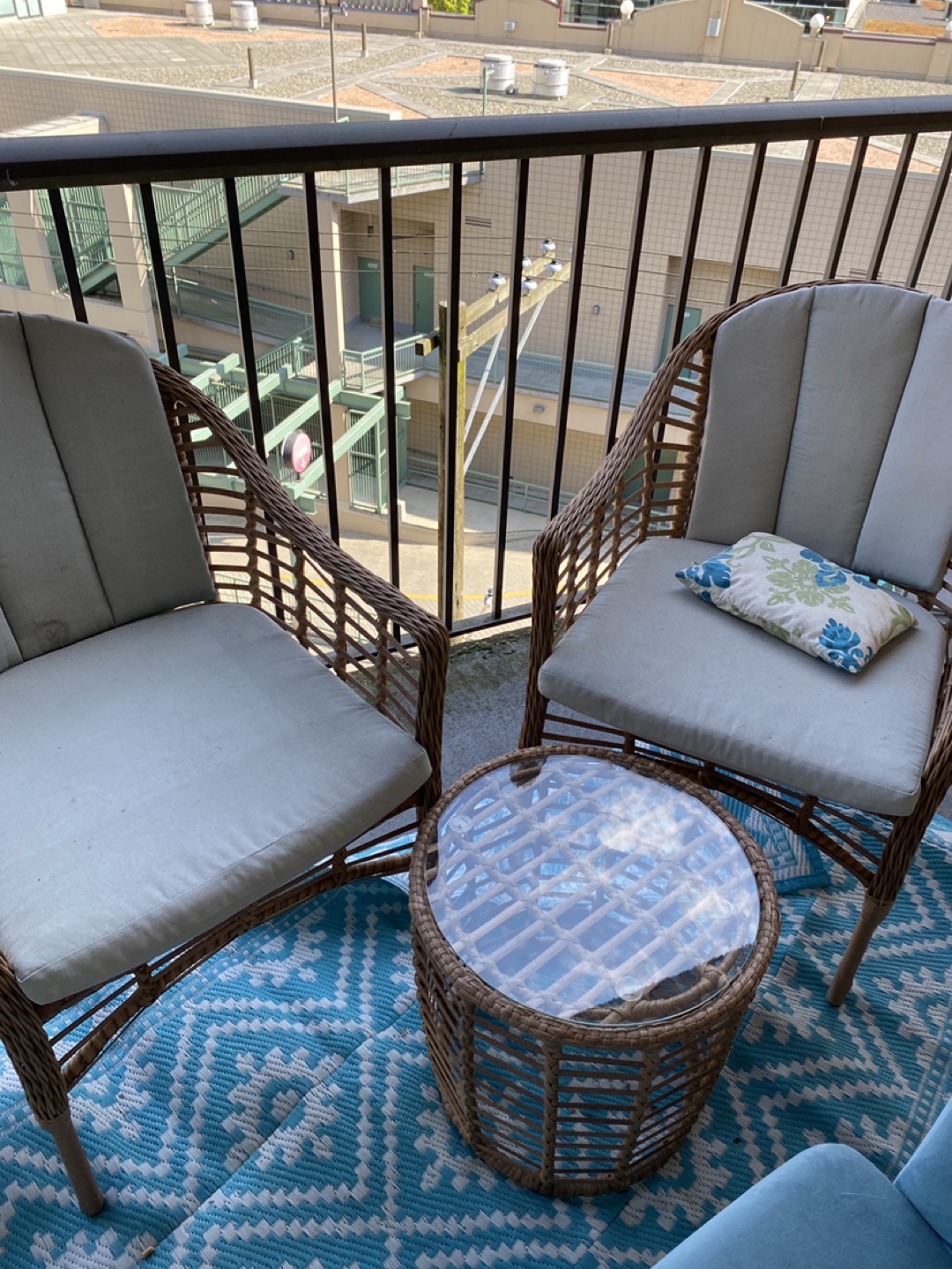 Wicker Patio Chair and Table Set