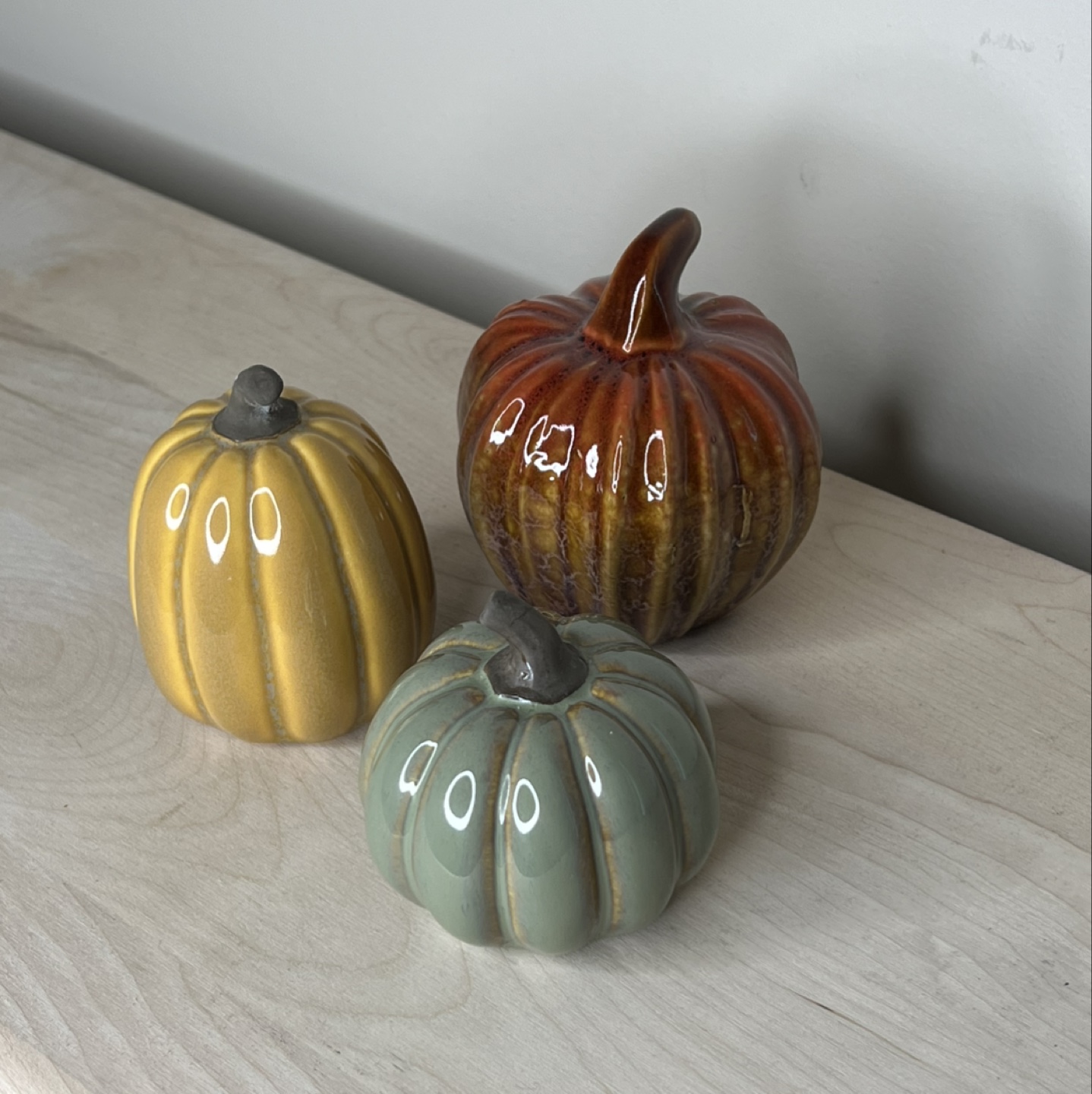 Set of three ceramic pumpkins - photo 2