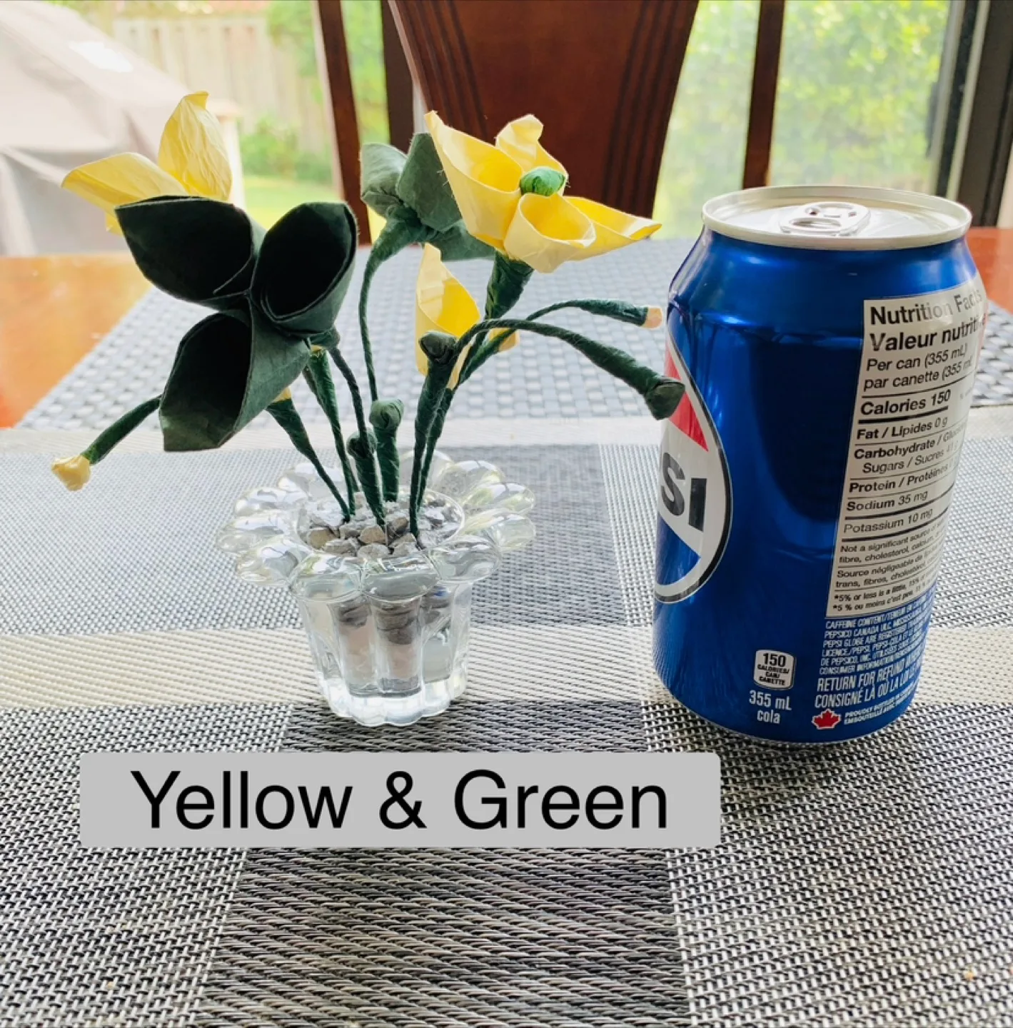 NEW handcrafted flower decor in glass pot image indicator(4)