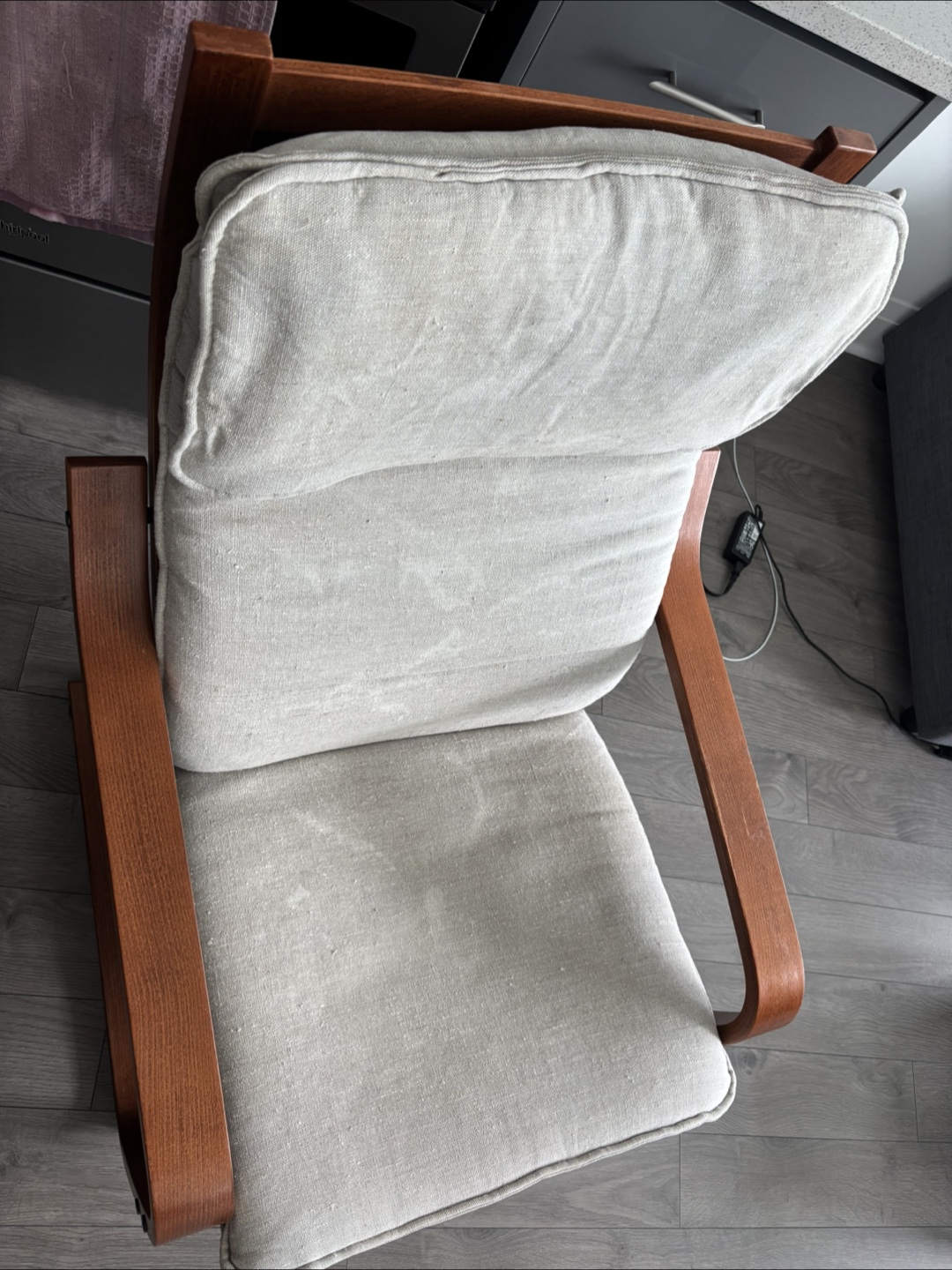 Relaxing Rocking Chair with Light Beige Upholstery - photo 3