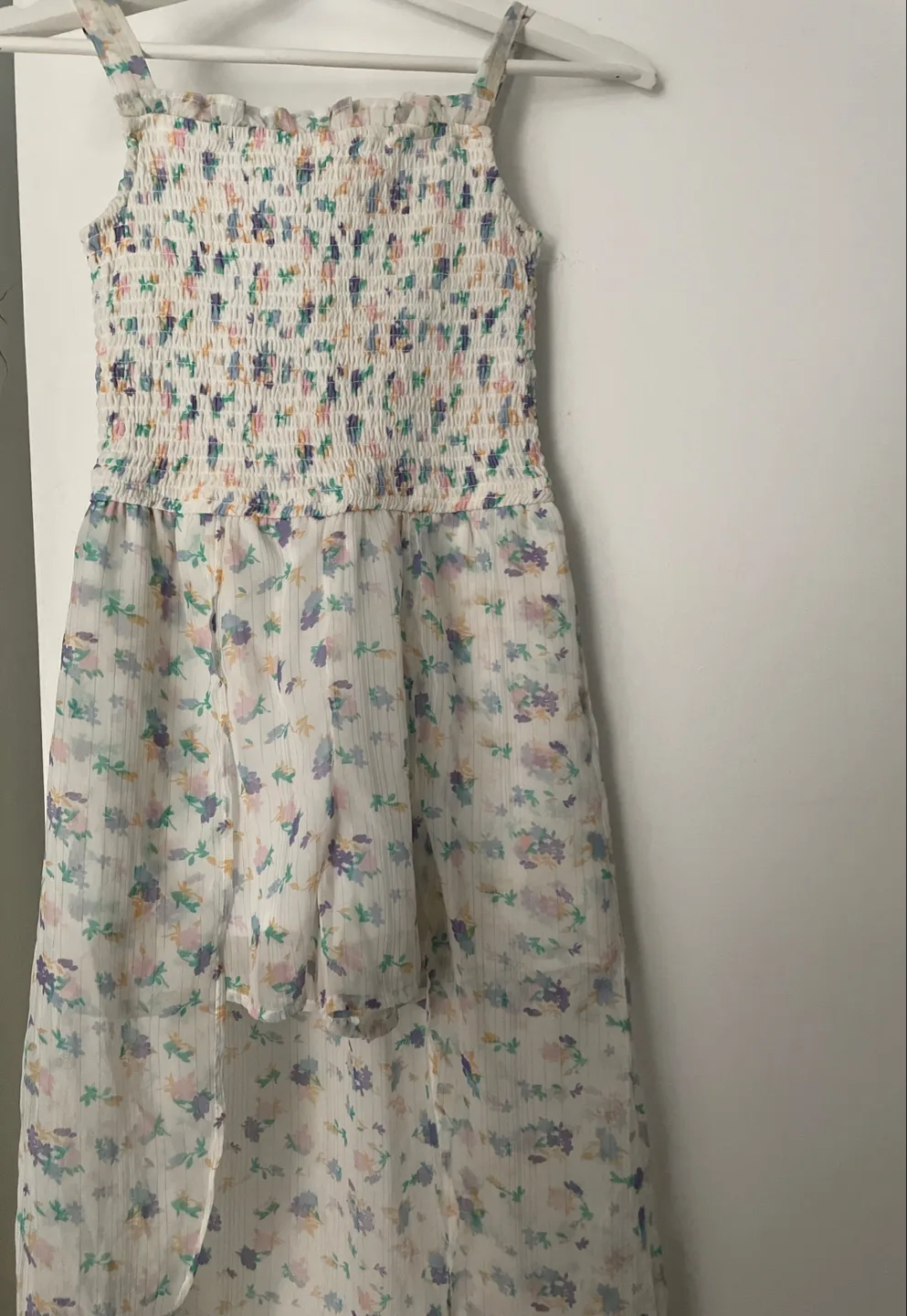 Girls' floral smocked dress image indicator(3)