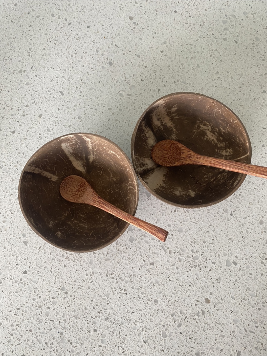 Set of Two Coconut Bowls with Wooden Spoons - photo 2