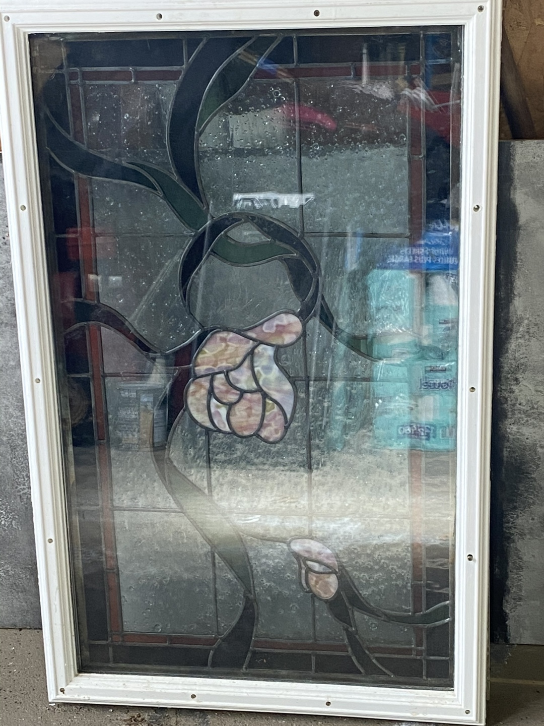 Stained Glass Door Window Insert Floral Design
