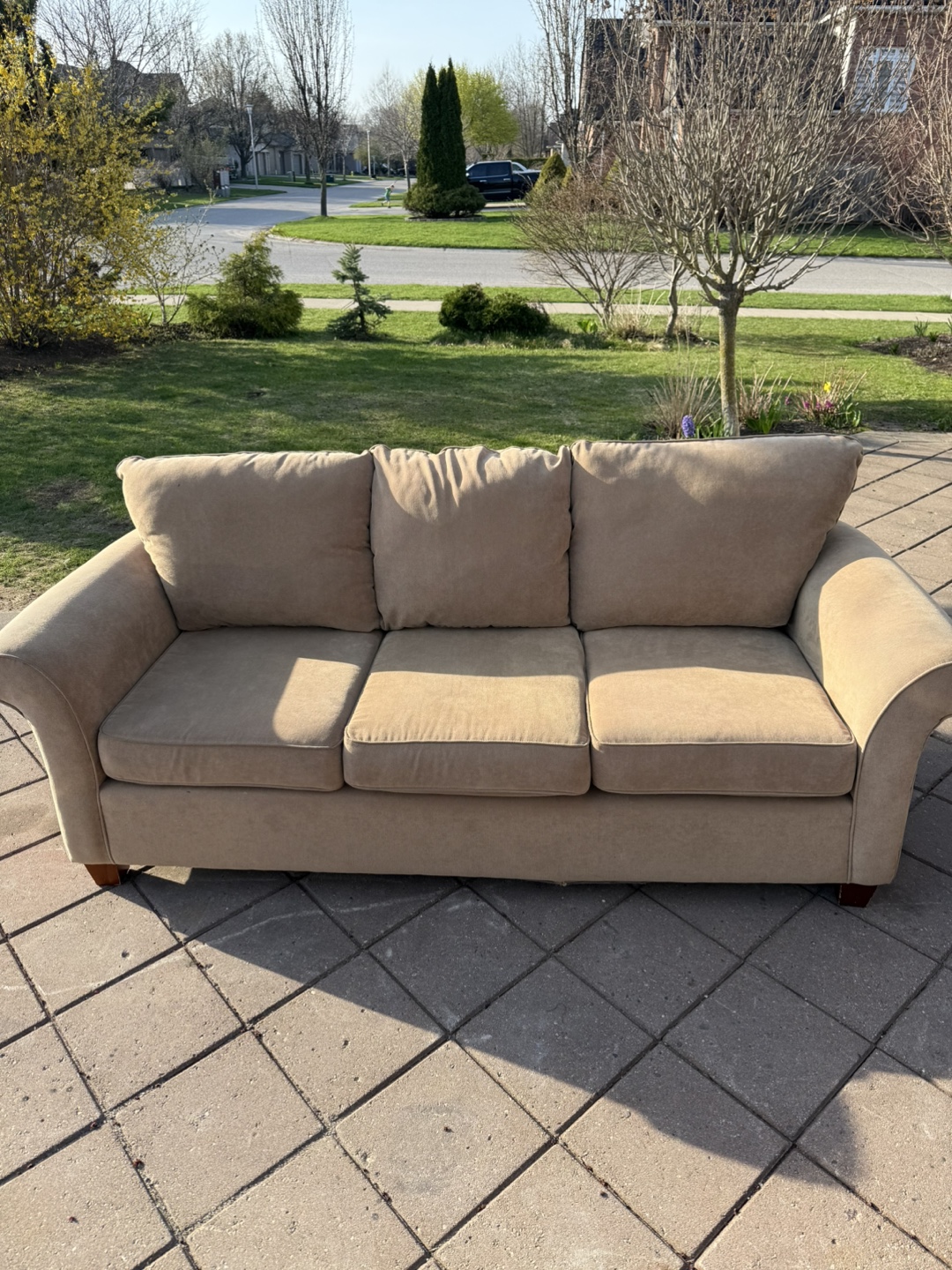 Beige Three-Seater Sofa - photo 2