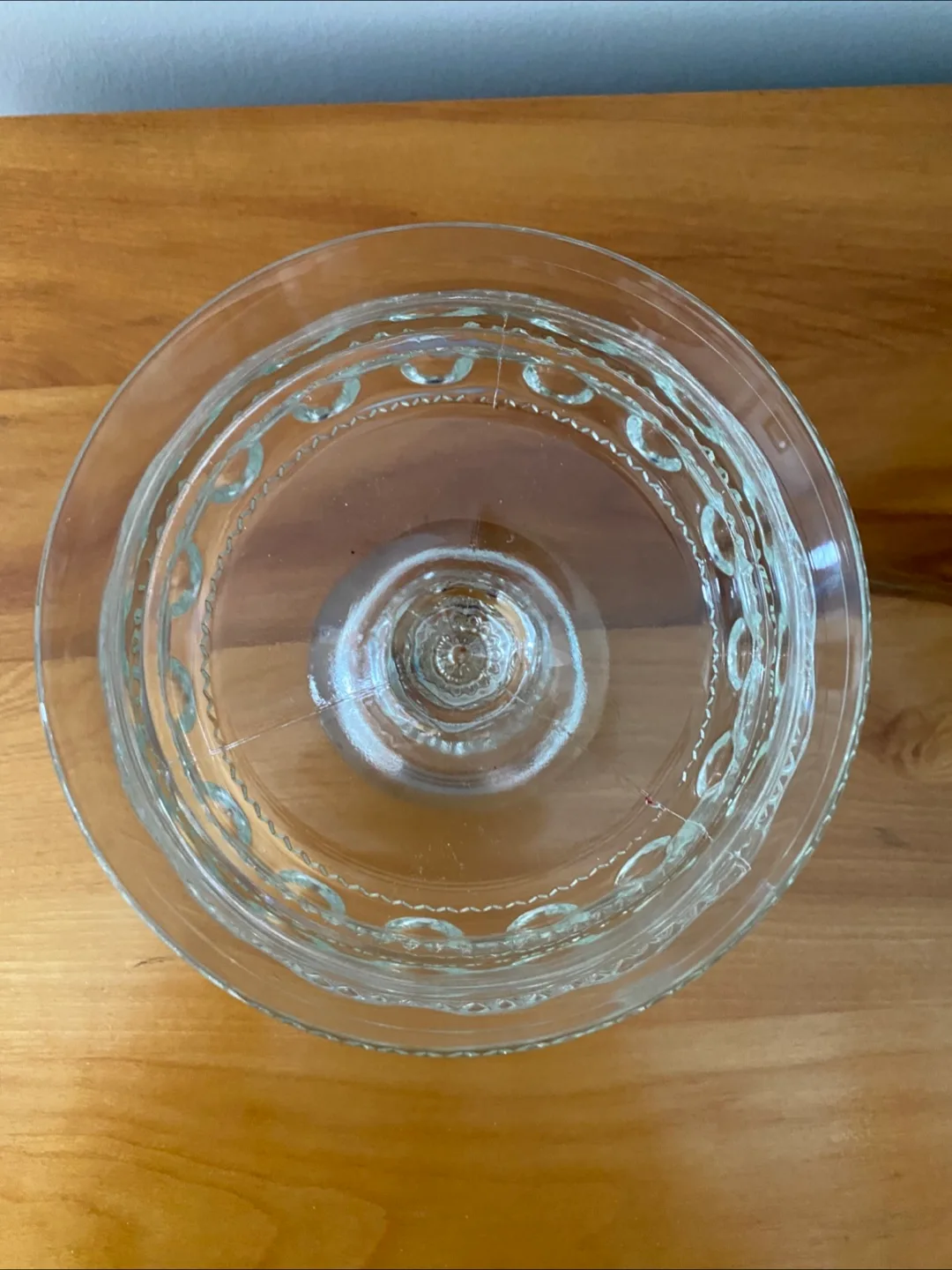 Vintage Indiana Thumbprint King Crown Glass Pedestal Bowl image indicator(3)