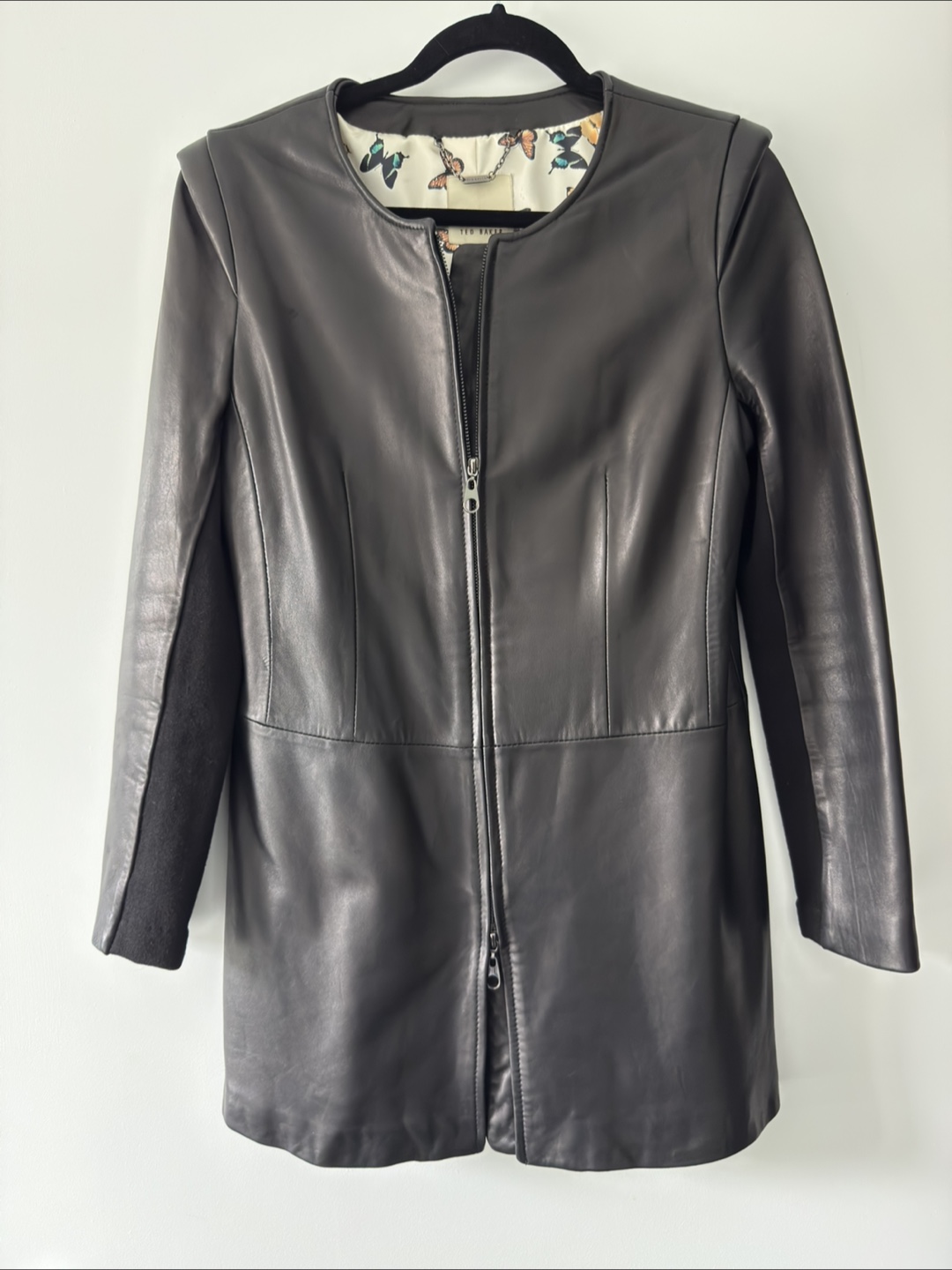 Ted Baker Women's Black Leather Jacket Size 4