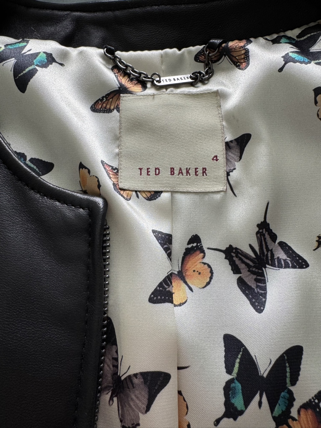 Ted Baker Women's Black Leather Jacket Size 4 - photo 2