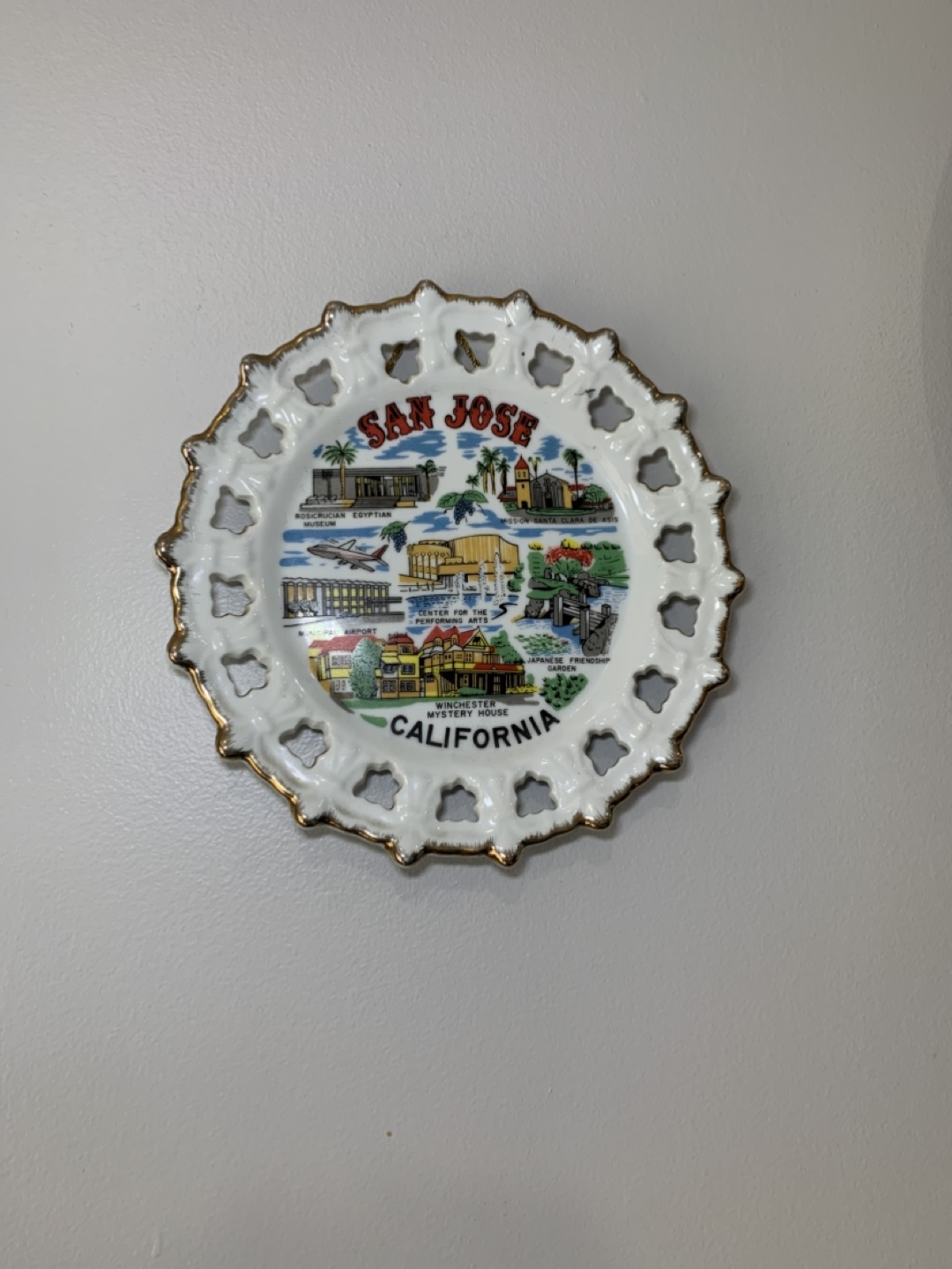 Vintage San Jose California Souvenir Plate