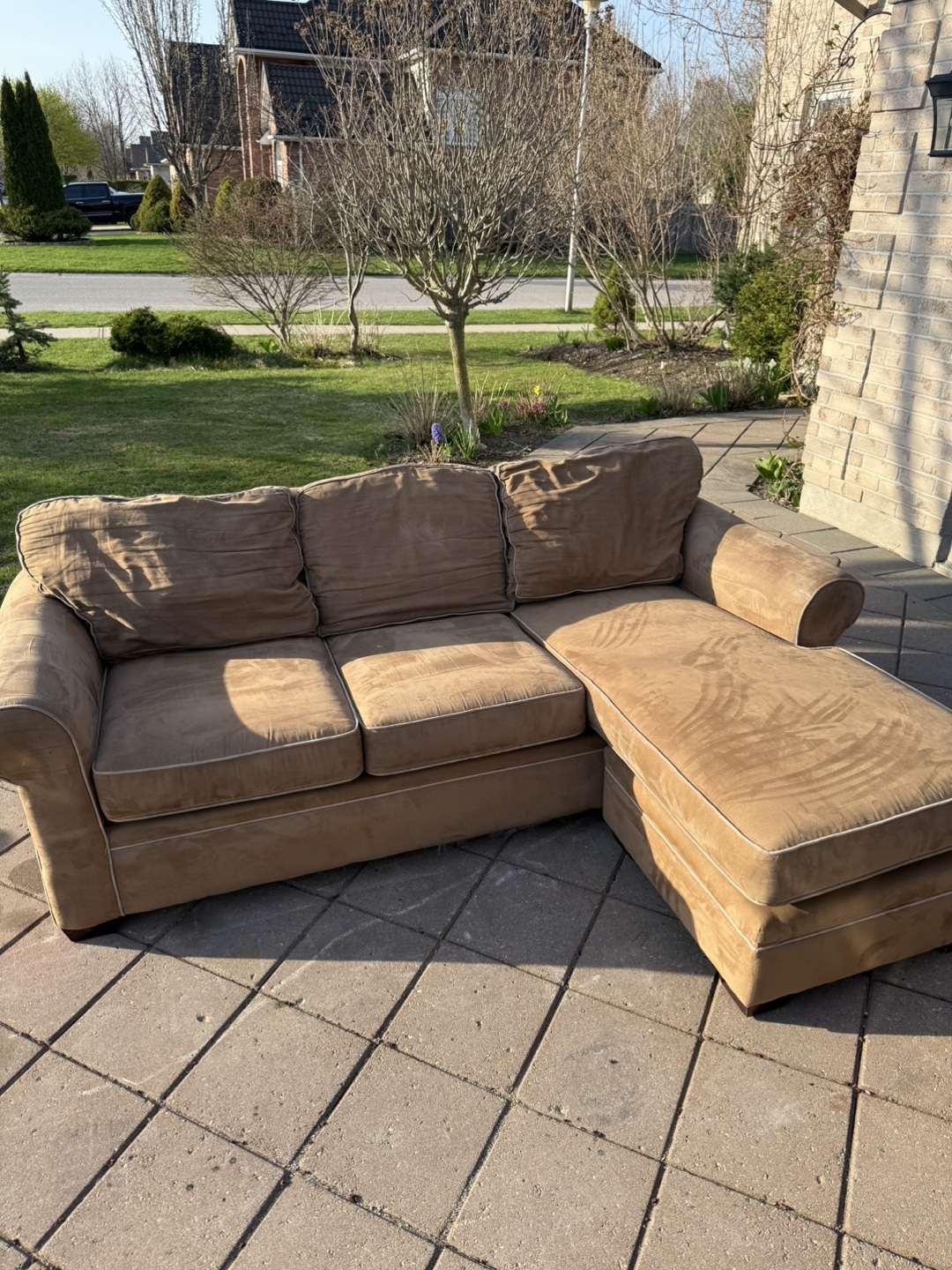 Brown Microfiber Sectional Sofa
