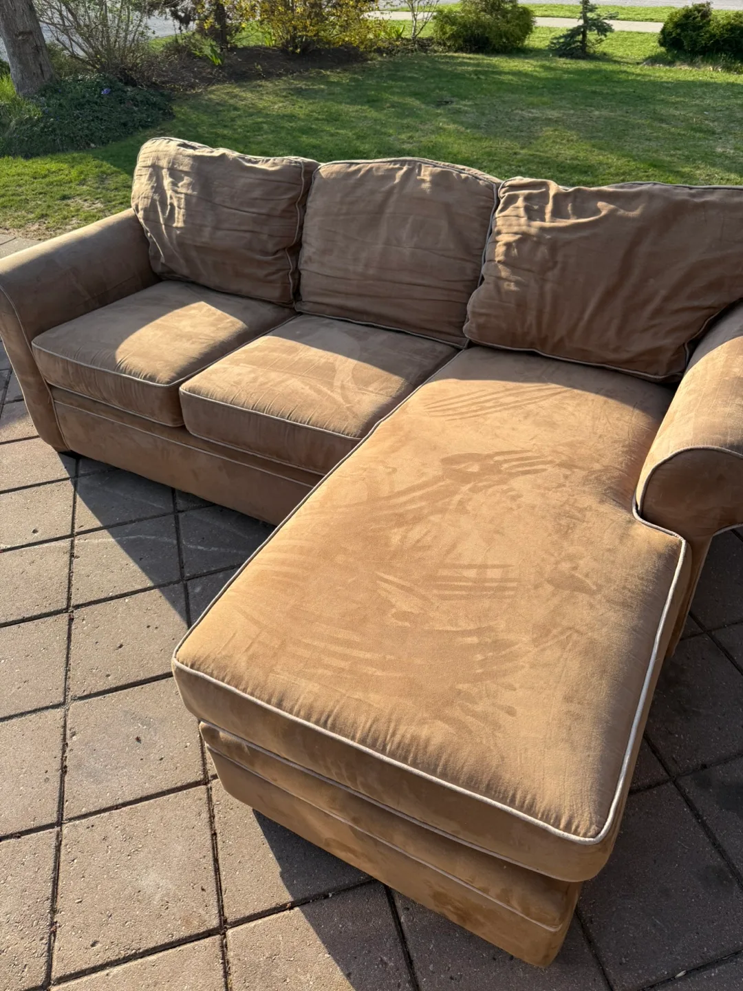 Brown Microfiber Sectional Sofa image indicator(3)