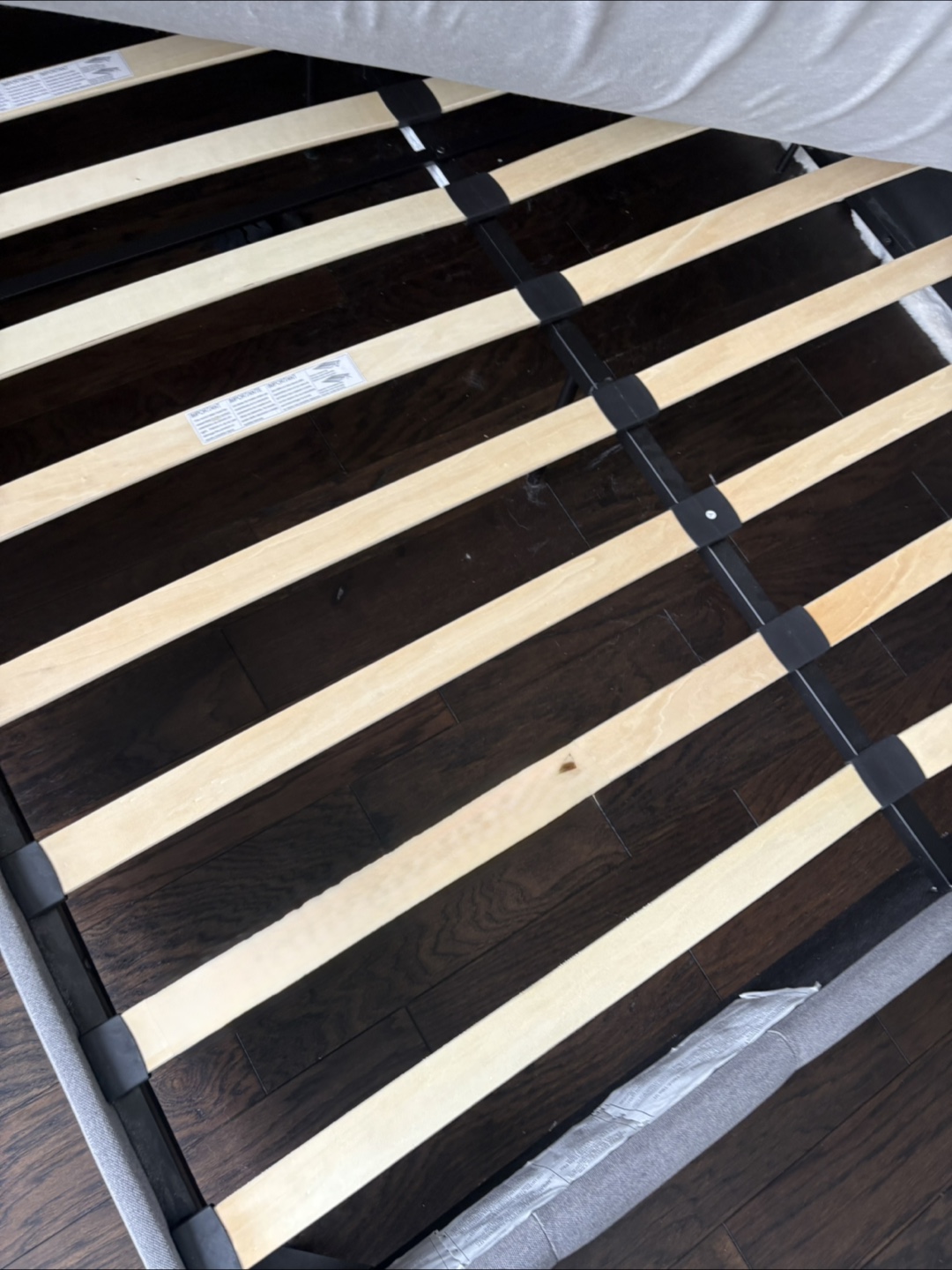 Queen Upholstered Bed Frame with queen mattress - photo 2