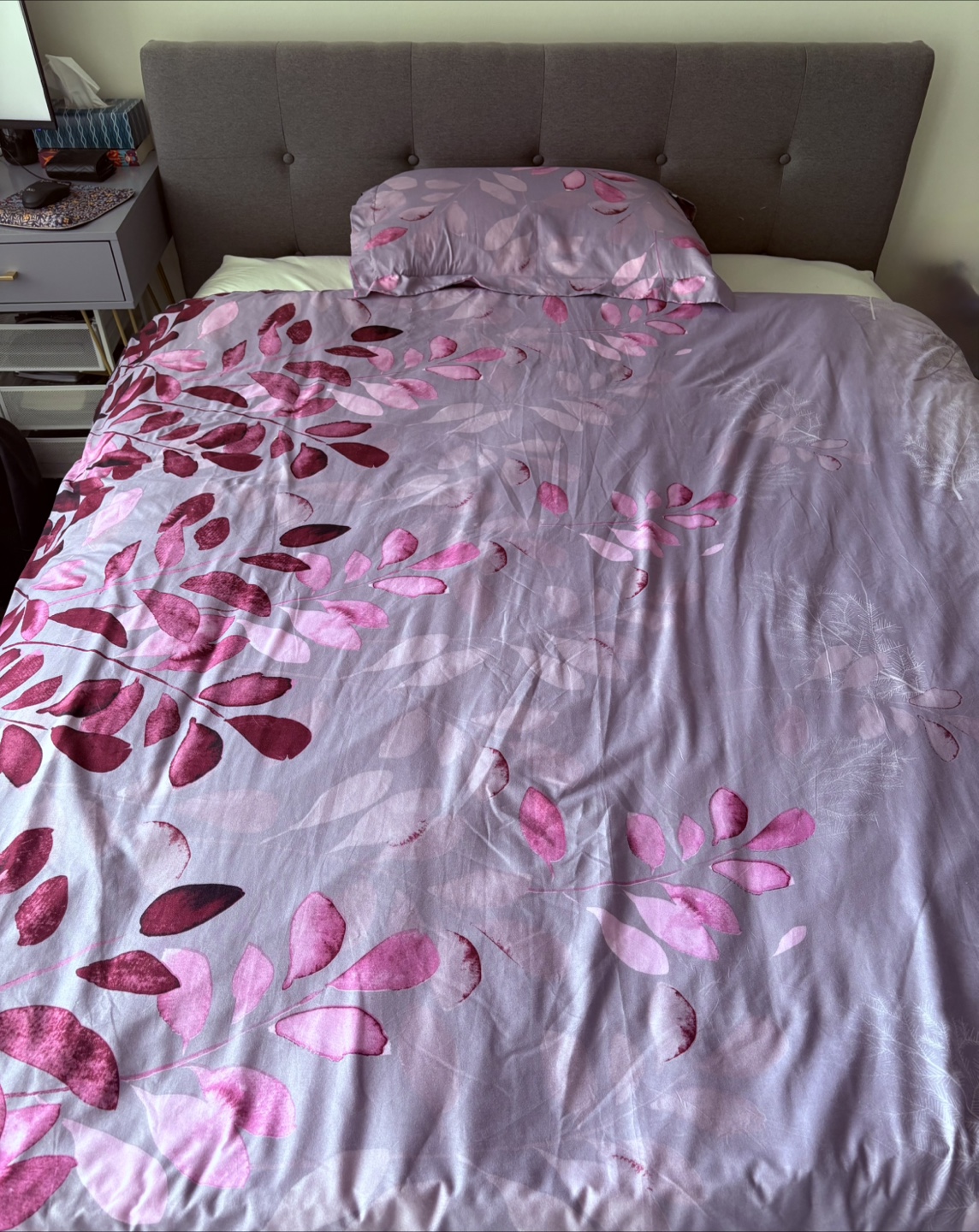 Queen Upholstered Bed Frame with queen mattress - photo 5