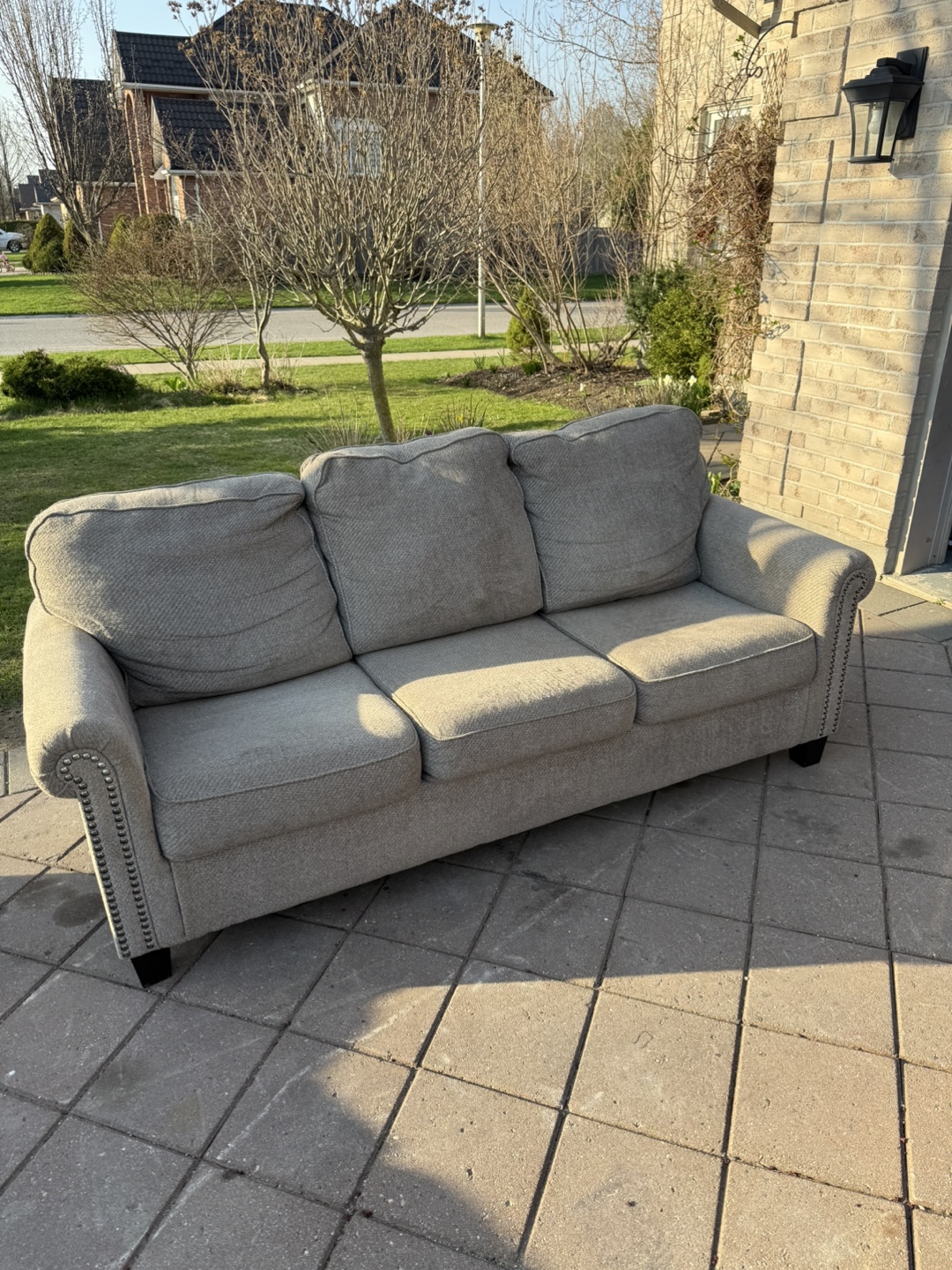 Grey Fabric Sofa - 3 seater