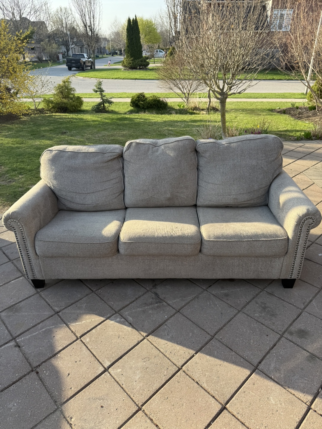 Grey Fabric Sofa - 3 seater - photo 2