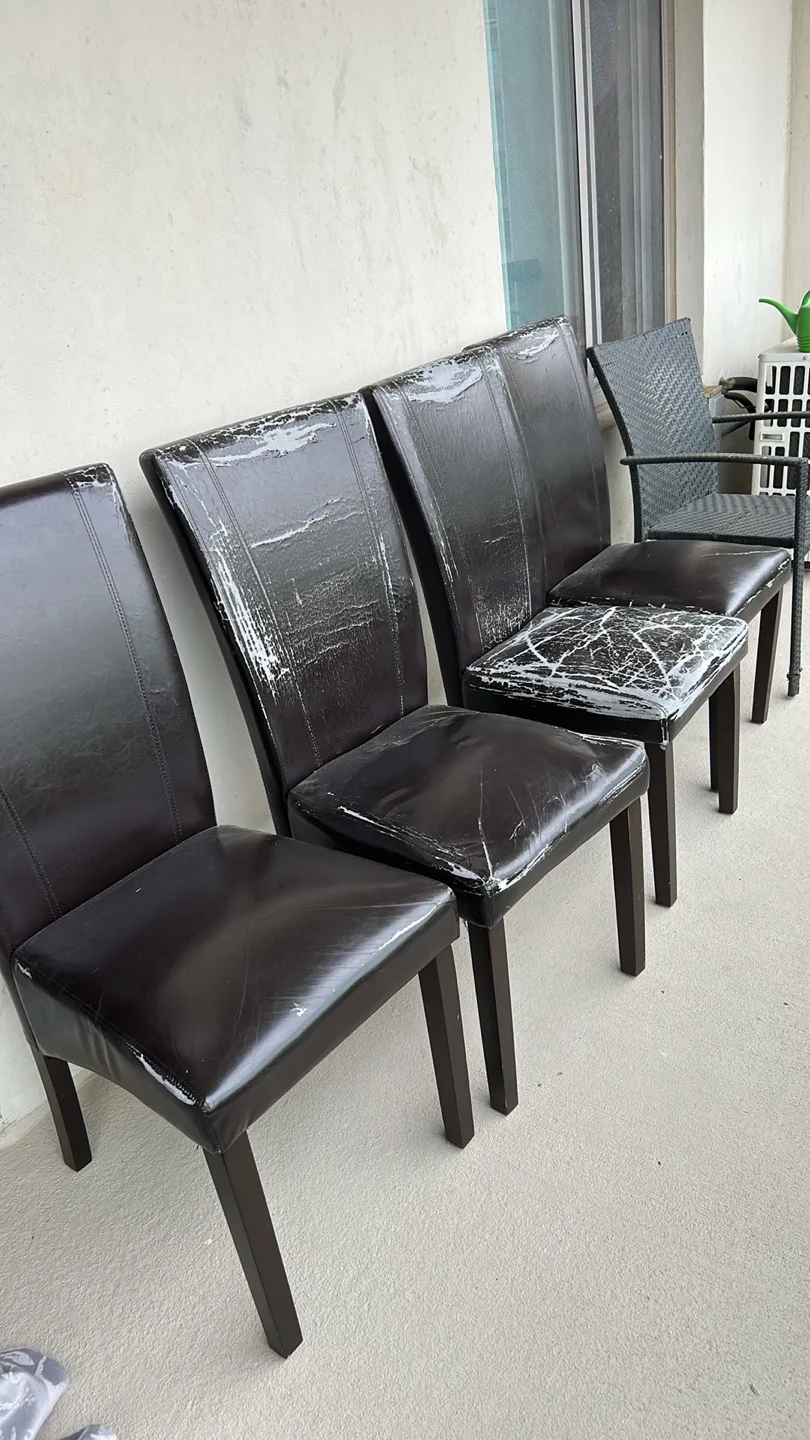 4 dining chairs with covers +1 patio chair image indicator(3)