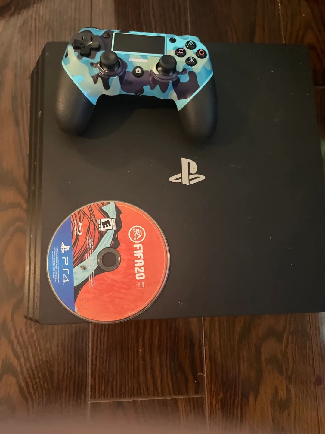 PS4 pro Console with customized Controller and FIFA 20 thumbnail