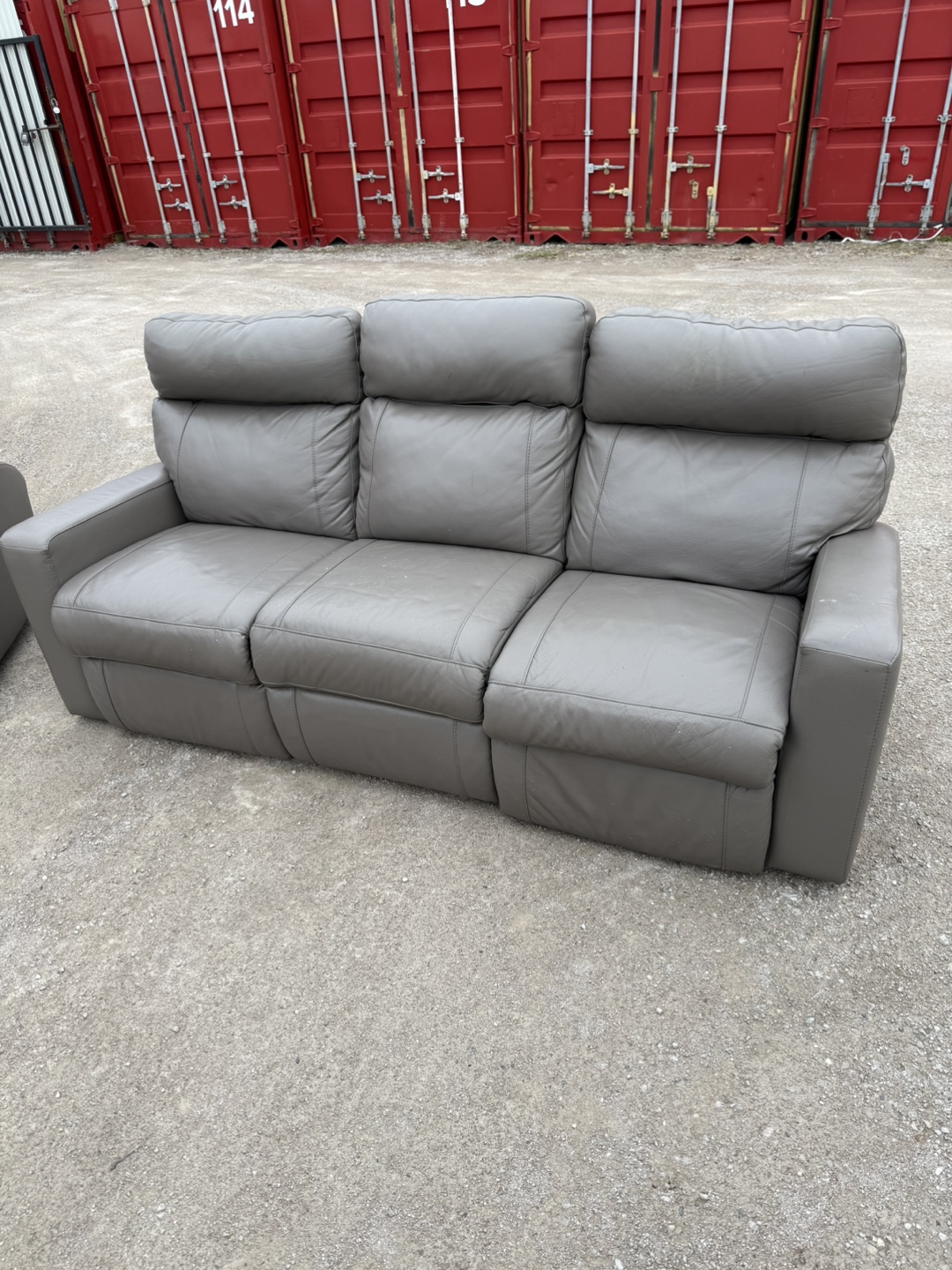 Reclining Leather Sofa and Loveseat Set - photo 5