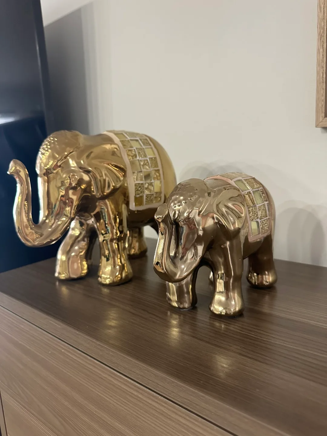 Gold Elephant Figurines Set of Two image indicator(2)