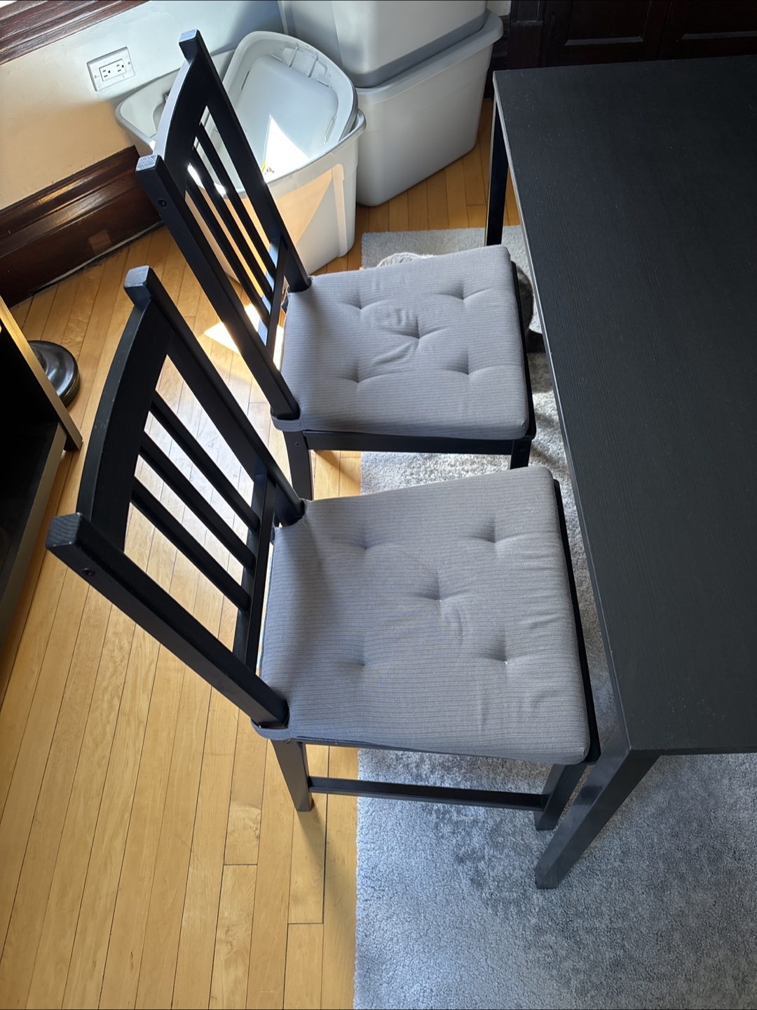 Black Dining Table Set with Four Chairs - photo 2