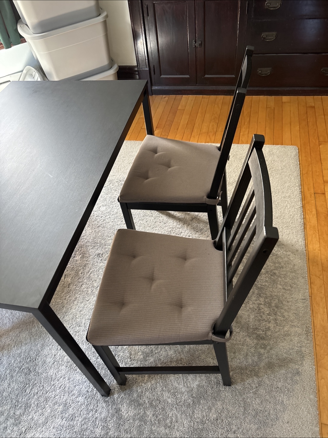 Black Dining Table Set with Four Chairs - photo 3