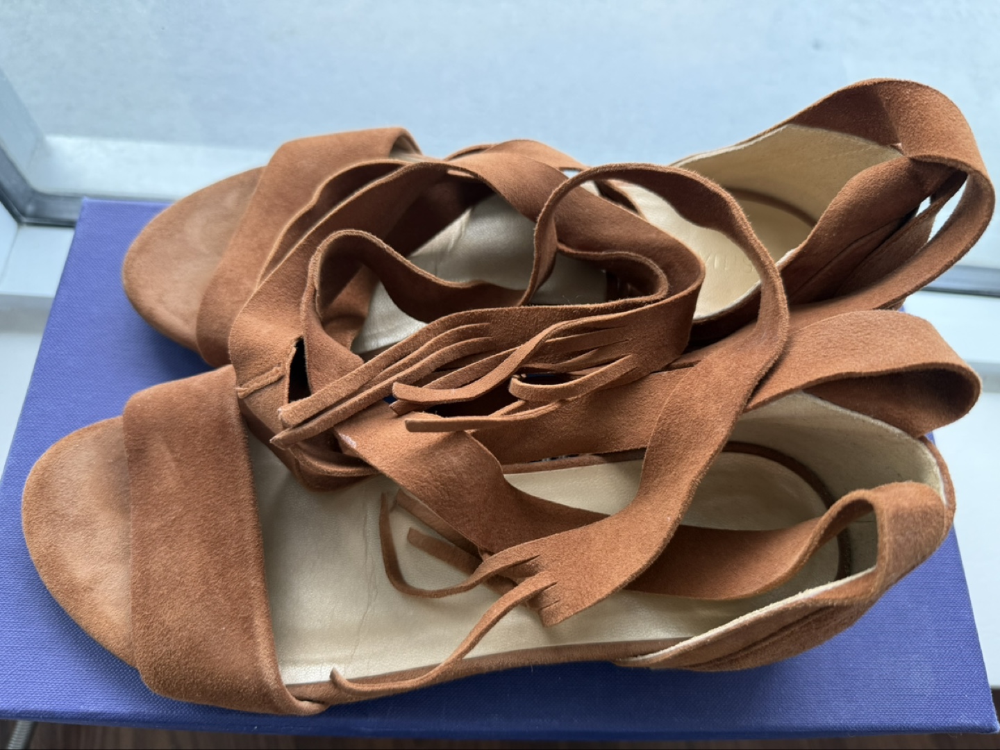 Stuart Weitzman Brown Suede Wrap Sandals - photo 2