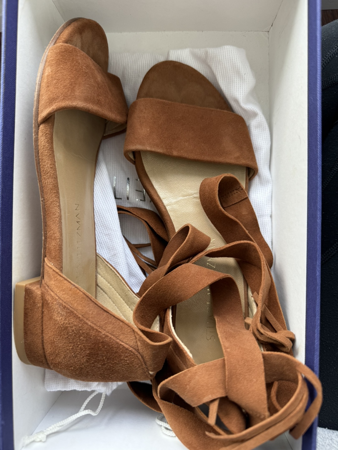 Stuart Weitzman Brown Suede Wrap Sandals - photo 3