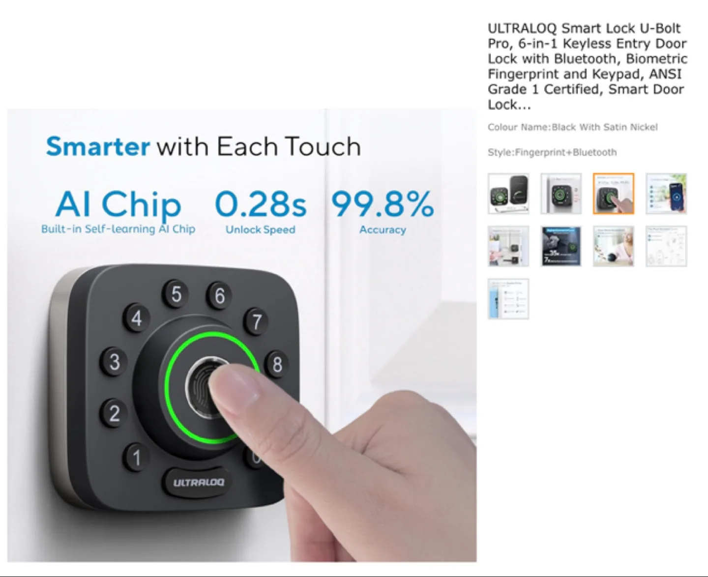 ULTRALOQ Smart U-Bolt Pro Keyless Entry Door Lock image indicator(2)