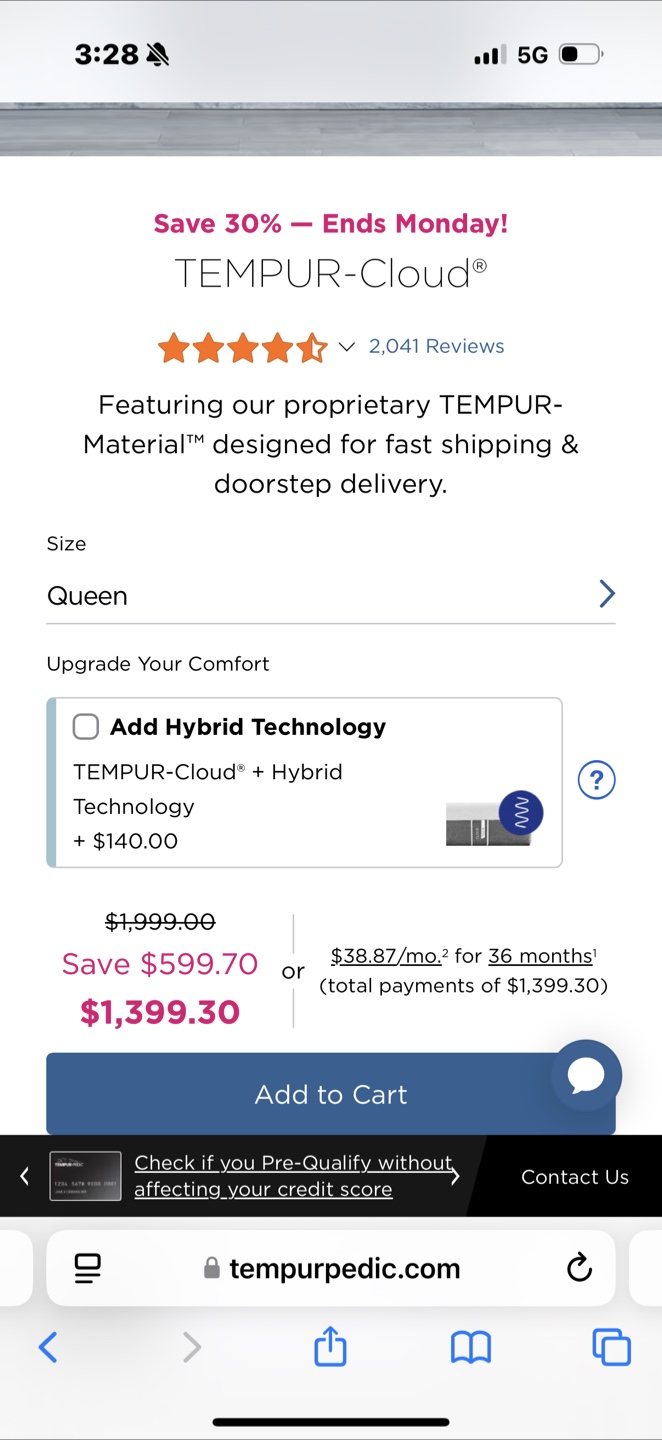 TEMPUR-Cloud Queen Mattress - photo 2