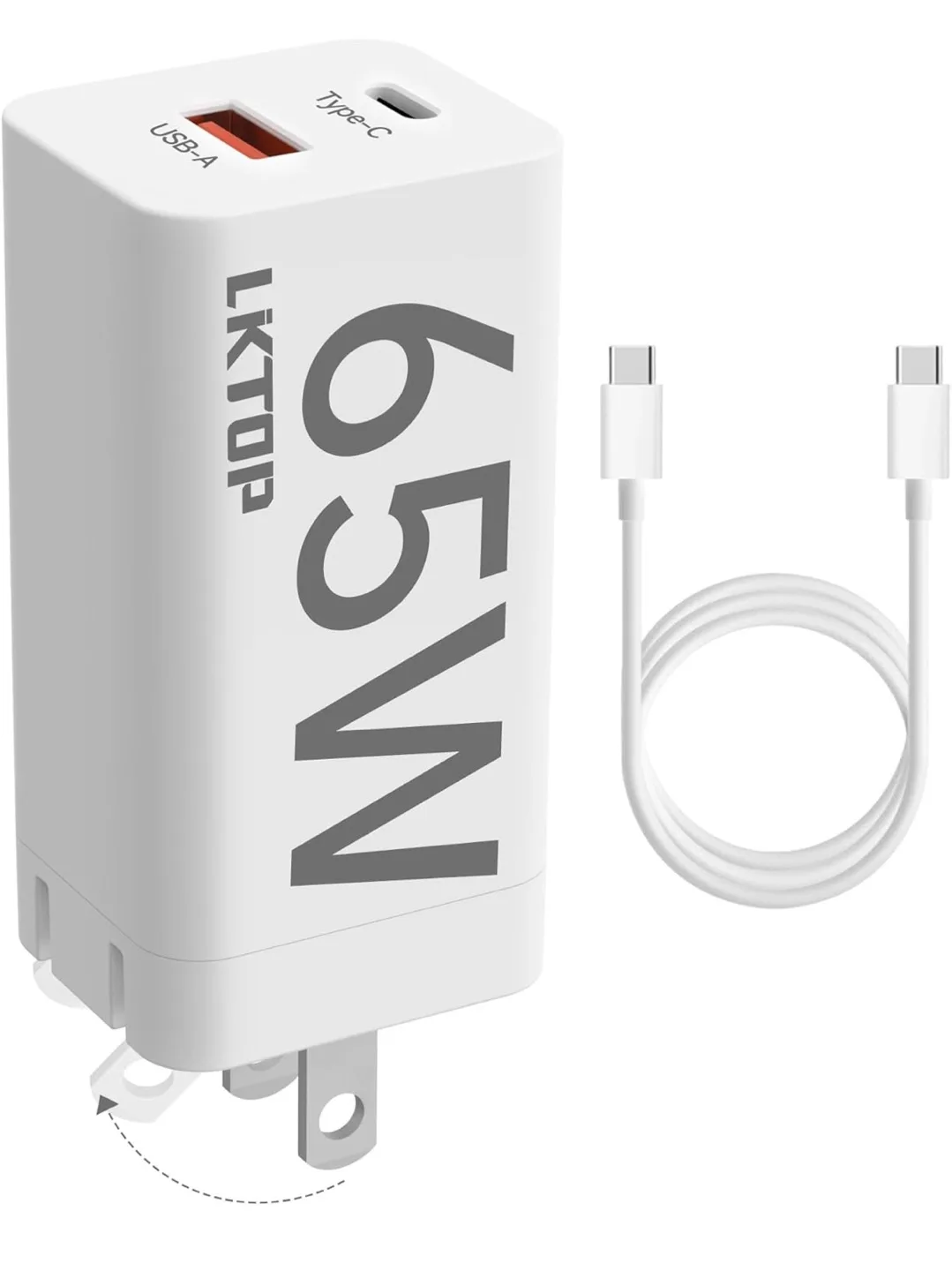 LKTOP 65W Portable Charger with Foldable Plug thumbnail