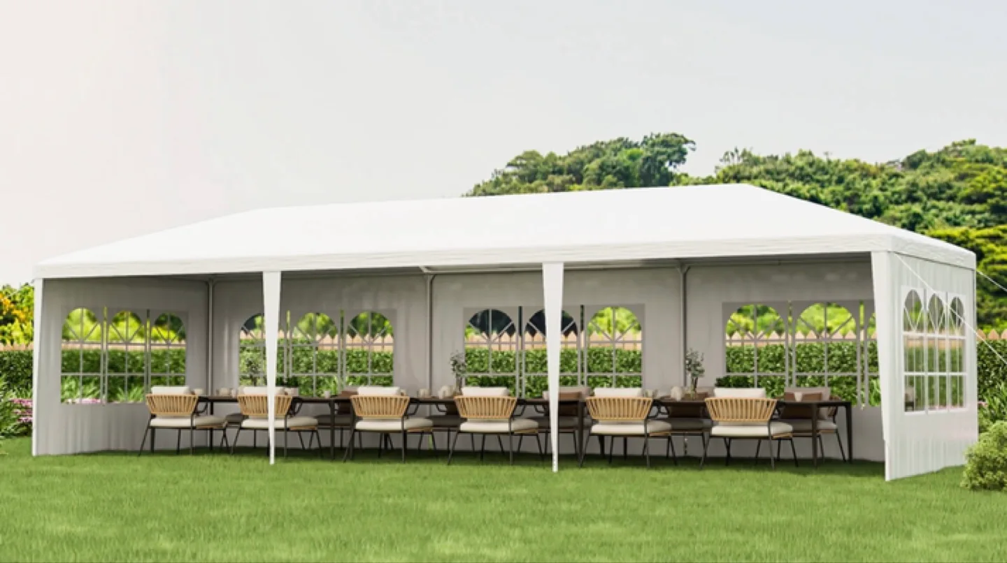 Costway 10' x 30' Outdoor Wedding Party Event Tent Gazebo Canopy image indicator(4)