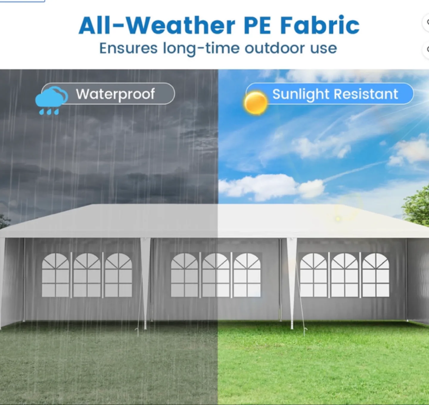 Costway 10' x 30' Outdoor Wedding Party Event Tent Gazebo Canopy image indicator(5)