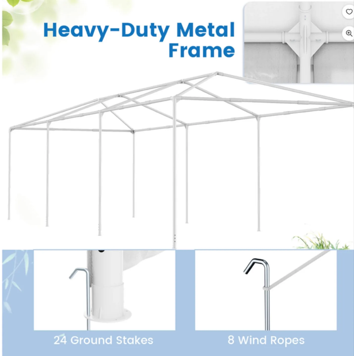 Costway 10' x 30' Outdoor Wedding Party Event Tent Gazebo Canopy image indicator(6)