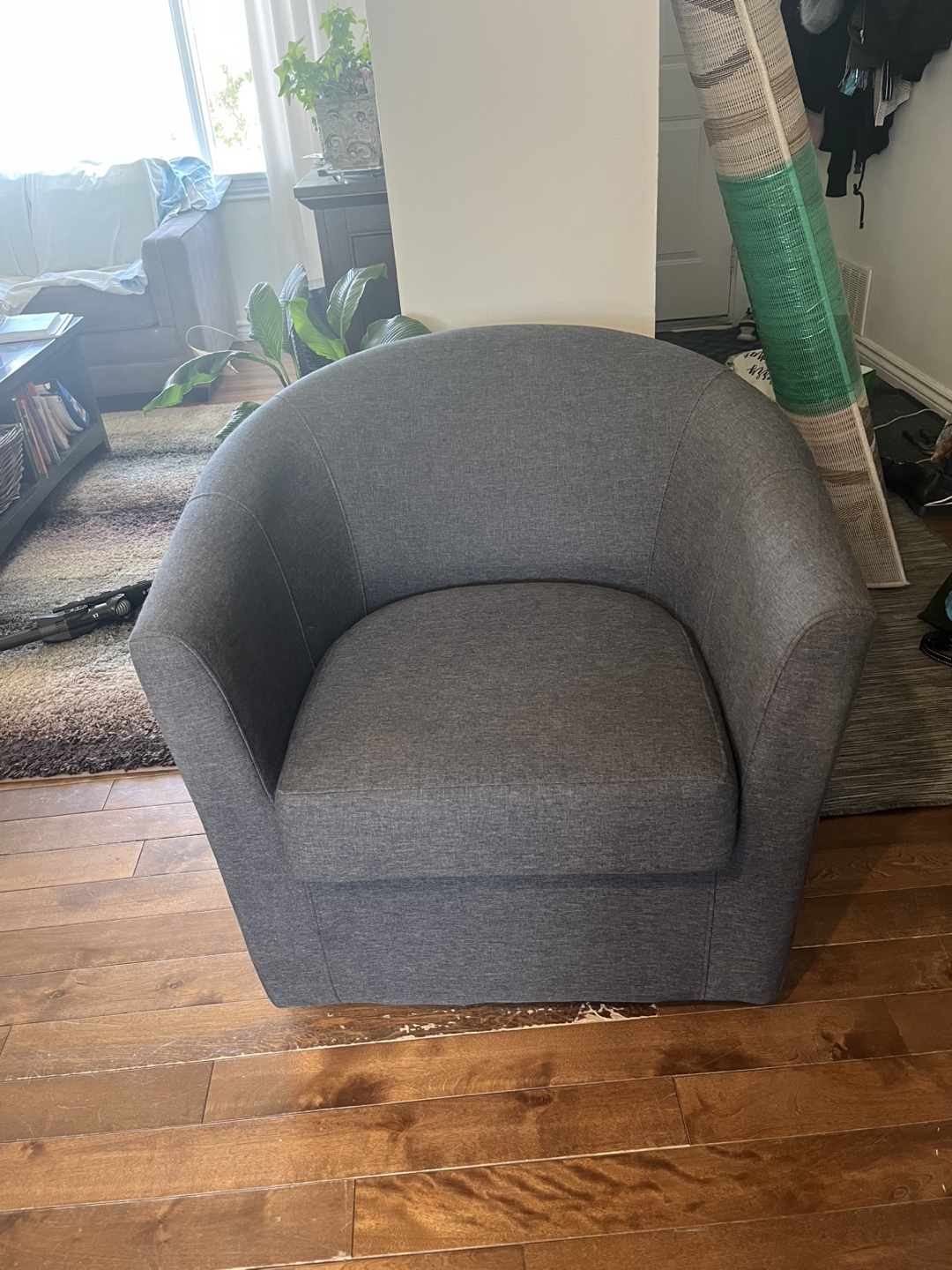 Grey Swivel Accent Chair