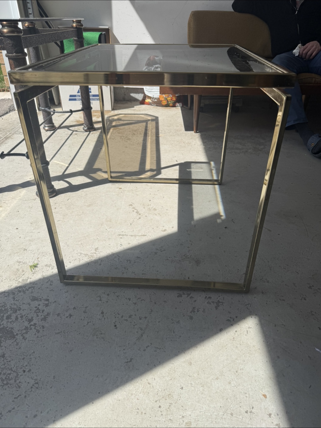 Vintage Brass and Glass Coffee Table - photo 2