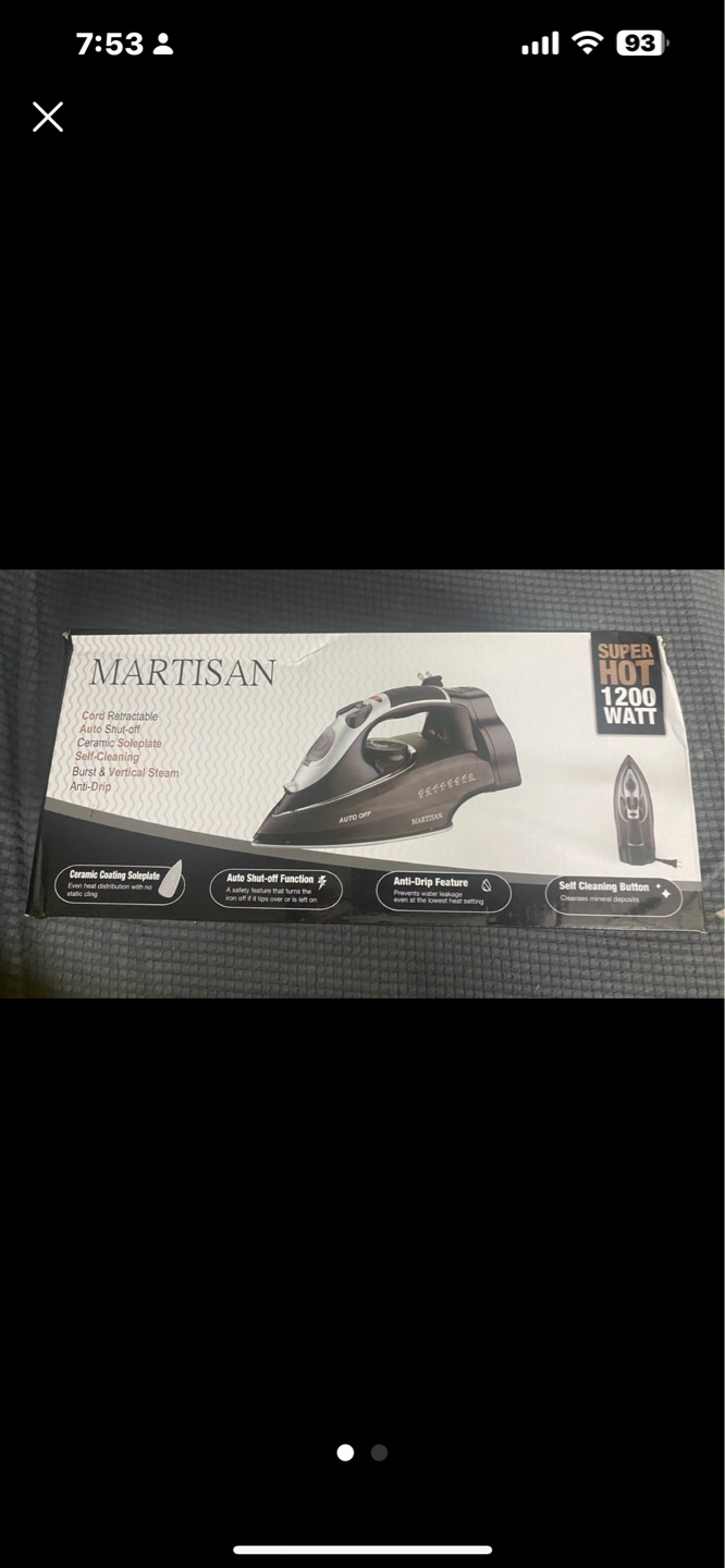 MARTISAN 1200W Steam Iron - Auto Shut-Off, Ceramic Soleplate