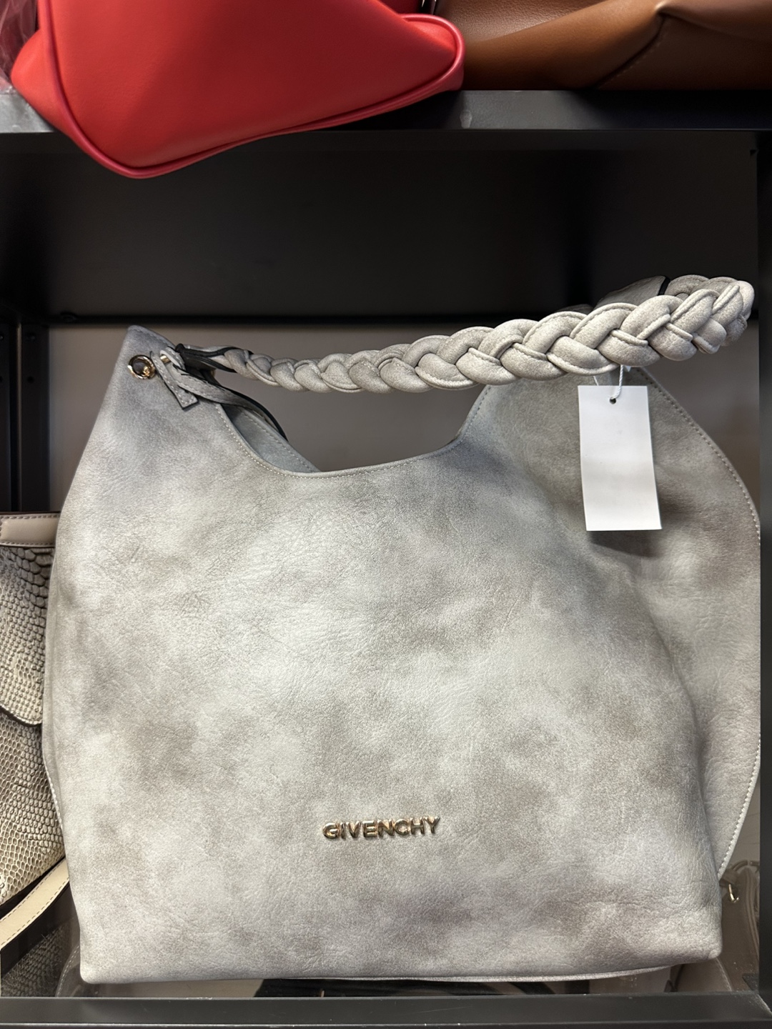 Grey Givenchy Braided Handle Shoulder Bag