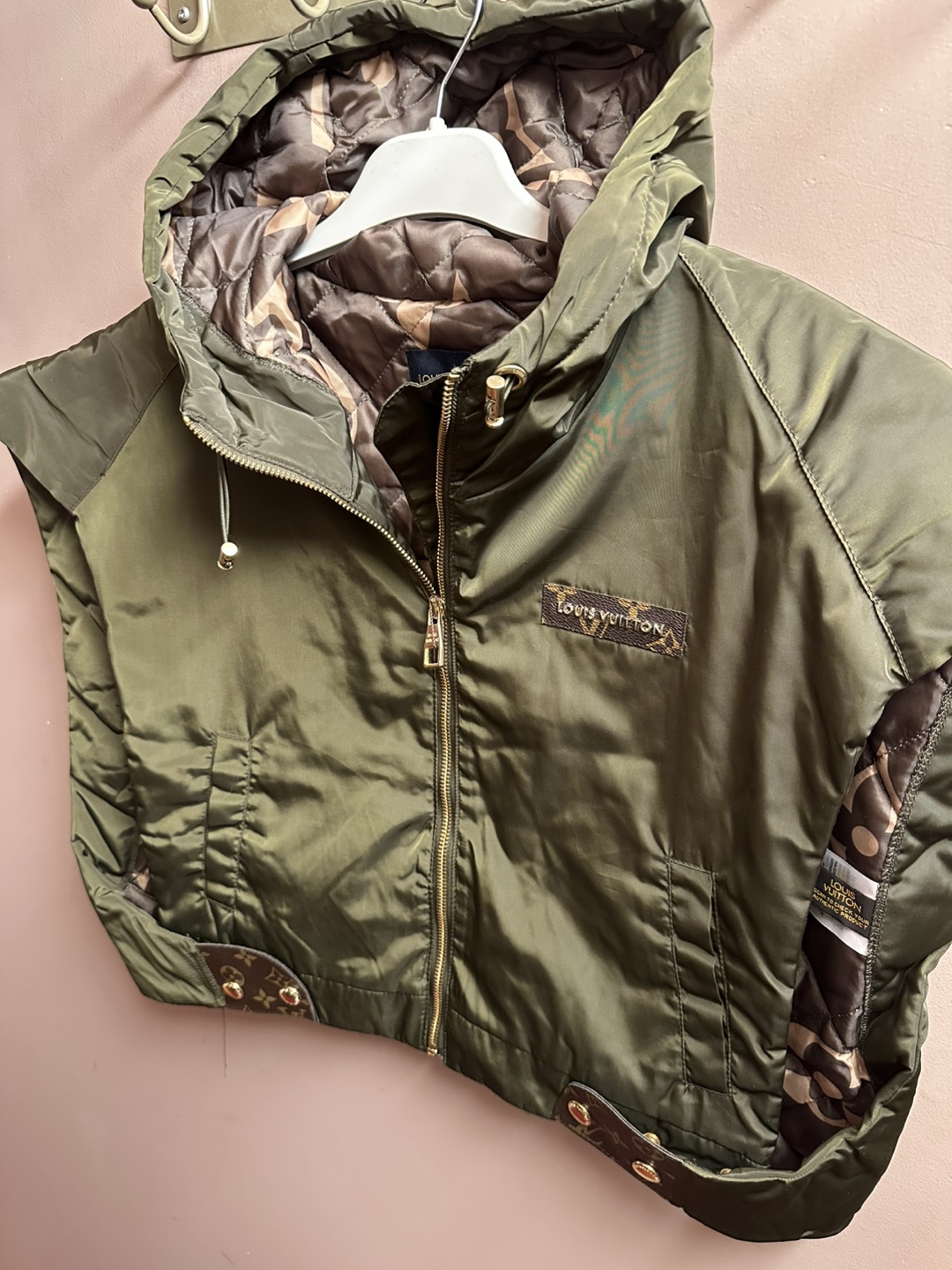 Louis Vuitton Olive Green Cropped Jacket