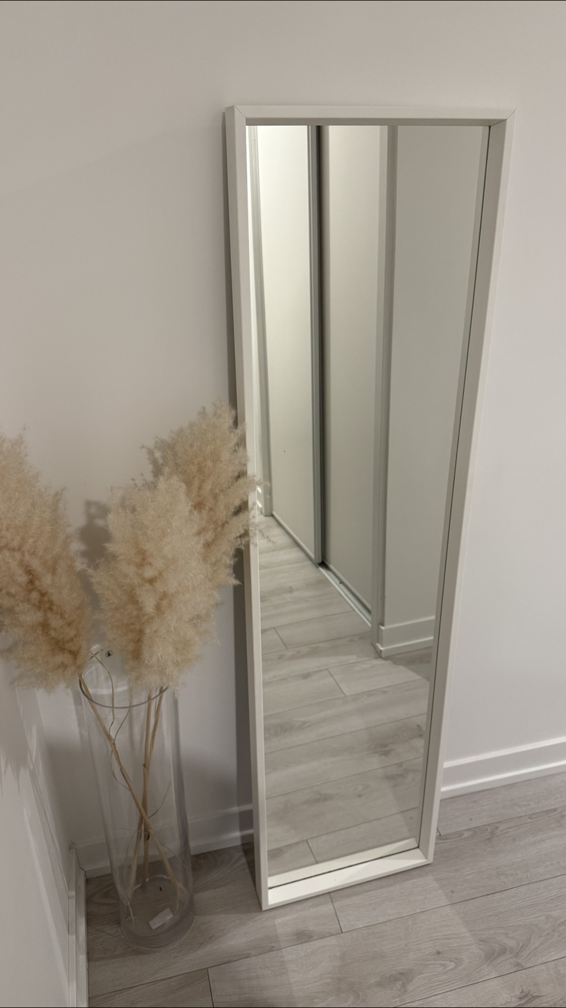 Full-Length White Frame Mirror