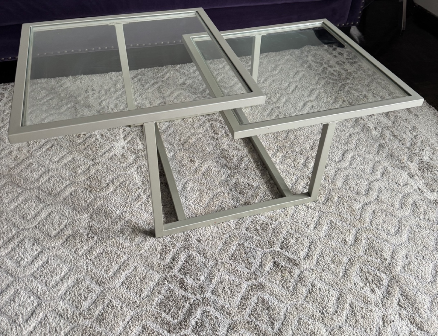 Nested Glass Coffee Tables - Modern Design