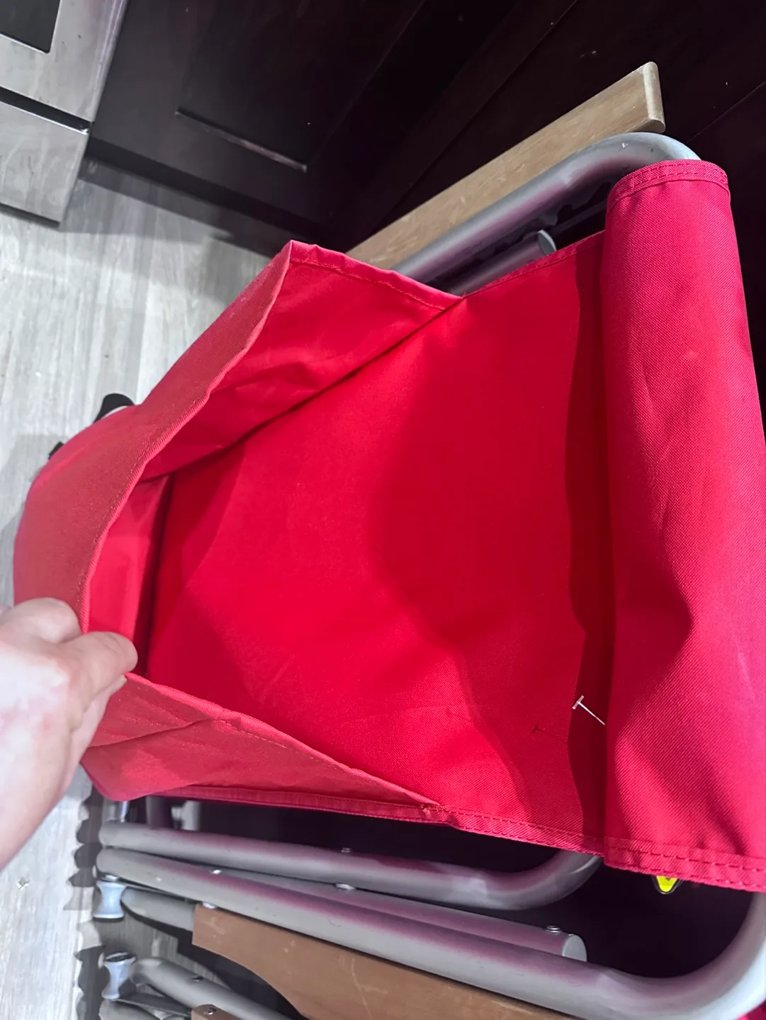 Two Red Portable Folding Chairs with Cup Holders image indicator(5)