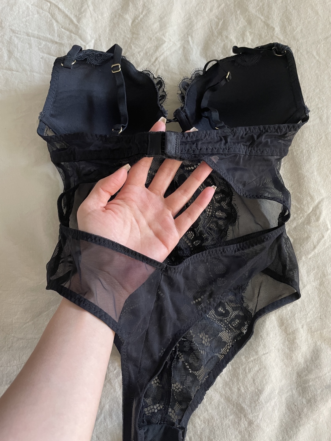 New: La Senza Black Lace Bodysuit XS - photo 3