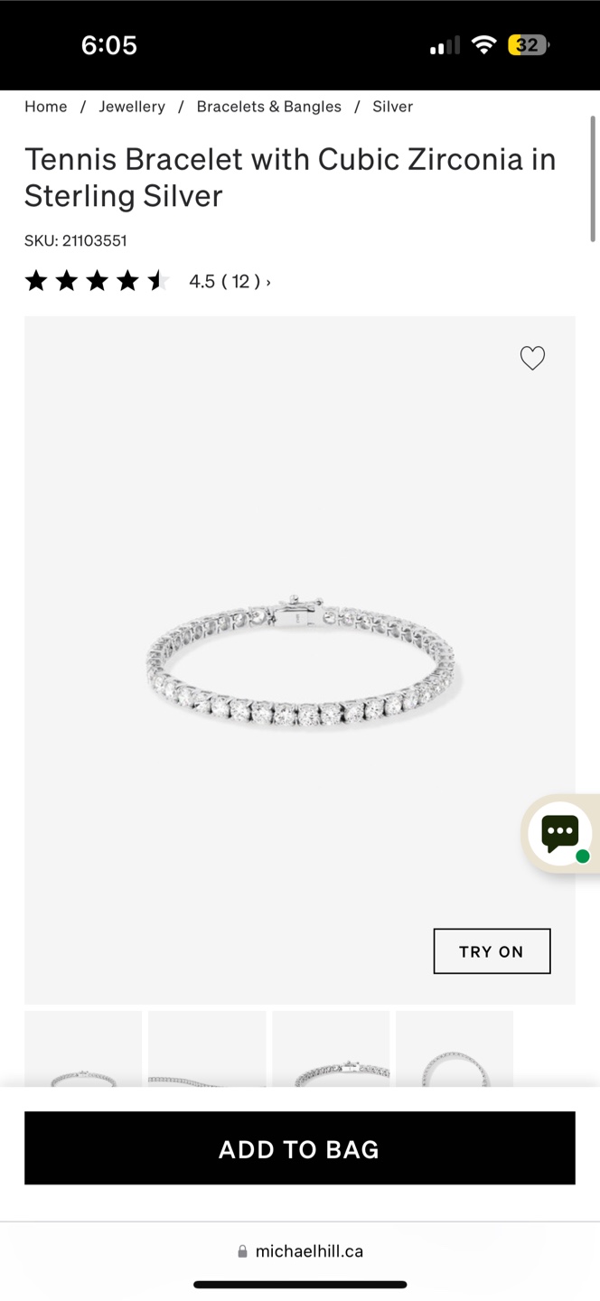 Michael Hill Sterling Silver Tennis Bracelet with Cubic Zirconia