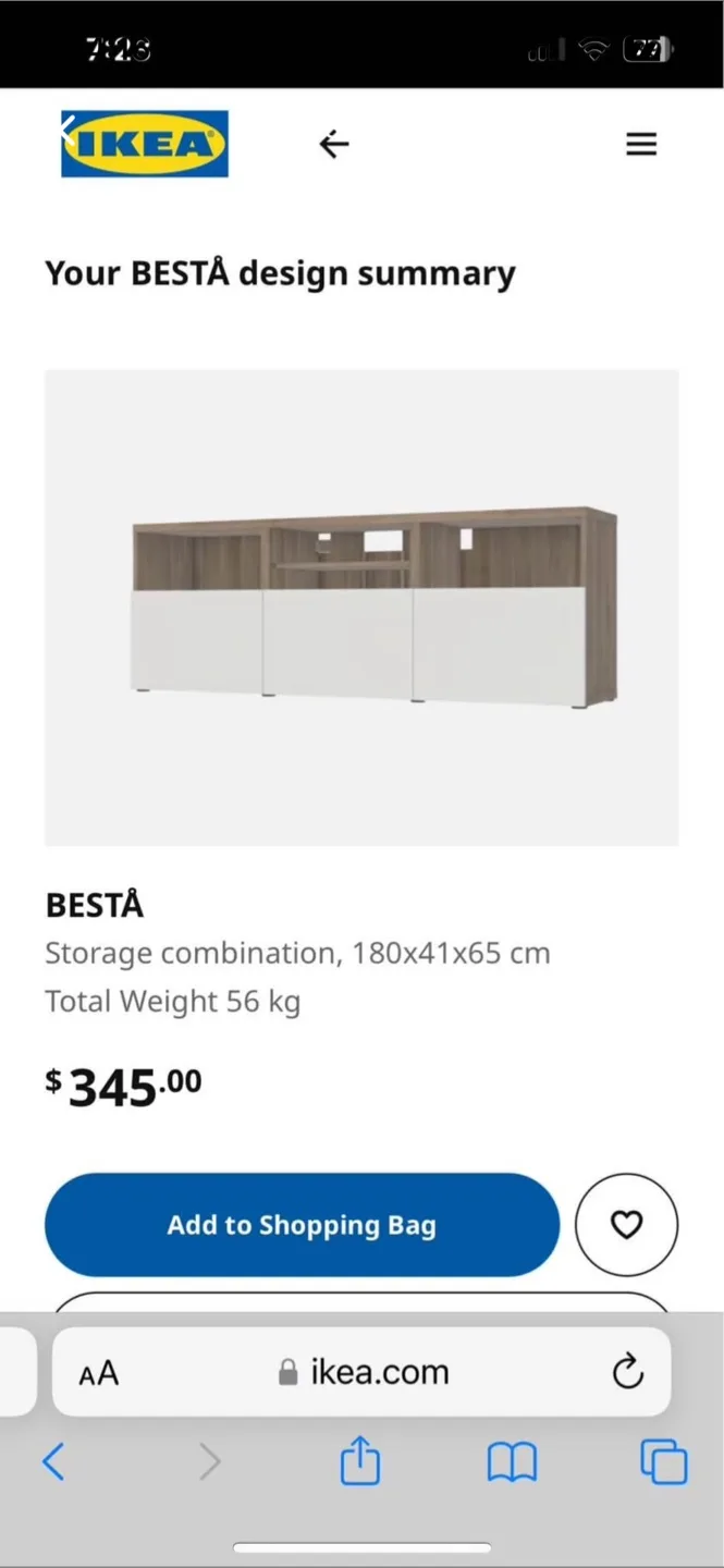 IKEA BESTÅ TV unit - 180x41x65 cm image indicator(3)